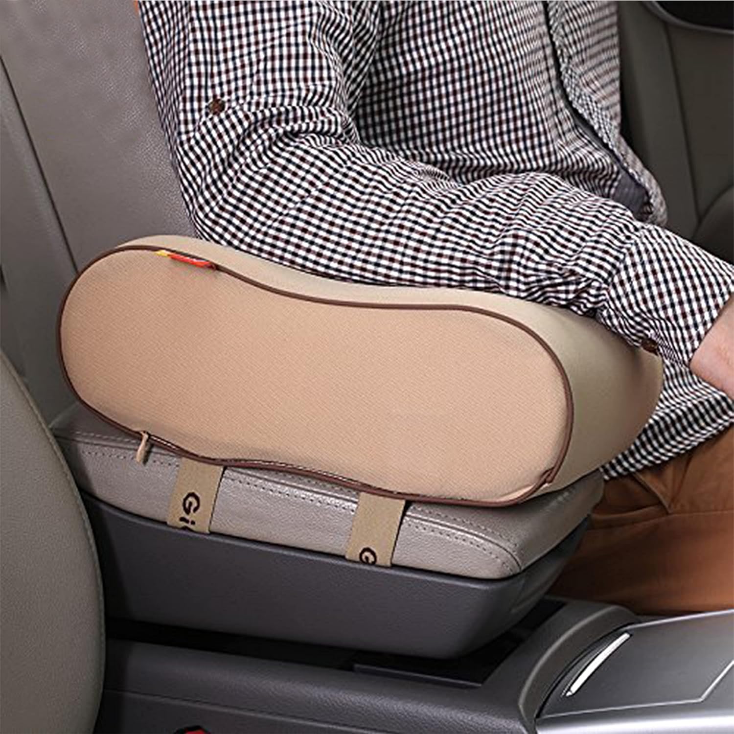 GiGi Memory Foam Cotton Breathable Car Armrest Cushion (Apricot