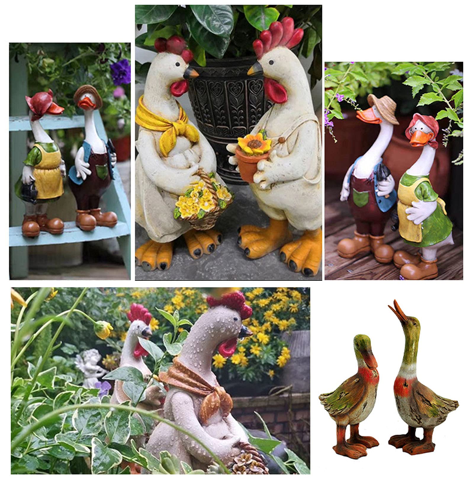 Figura de decoración Pato pájaro Figura de jardín Figura de Animal Figuras de Animales decoración de Estanque de jardín de Navidad, Figuras de jardín y estatuas de jardín,Chicken
