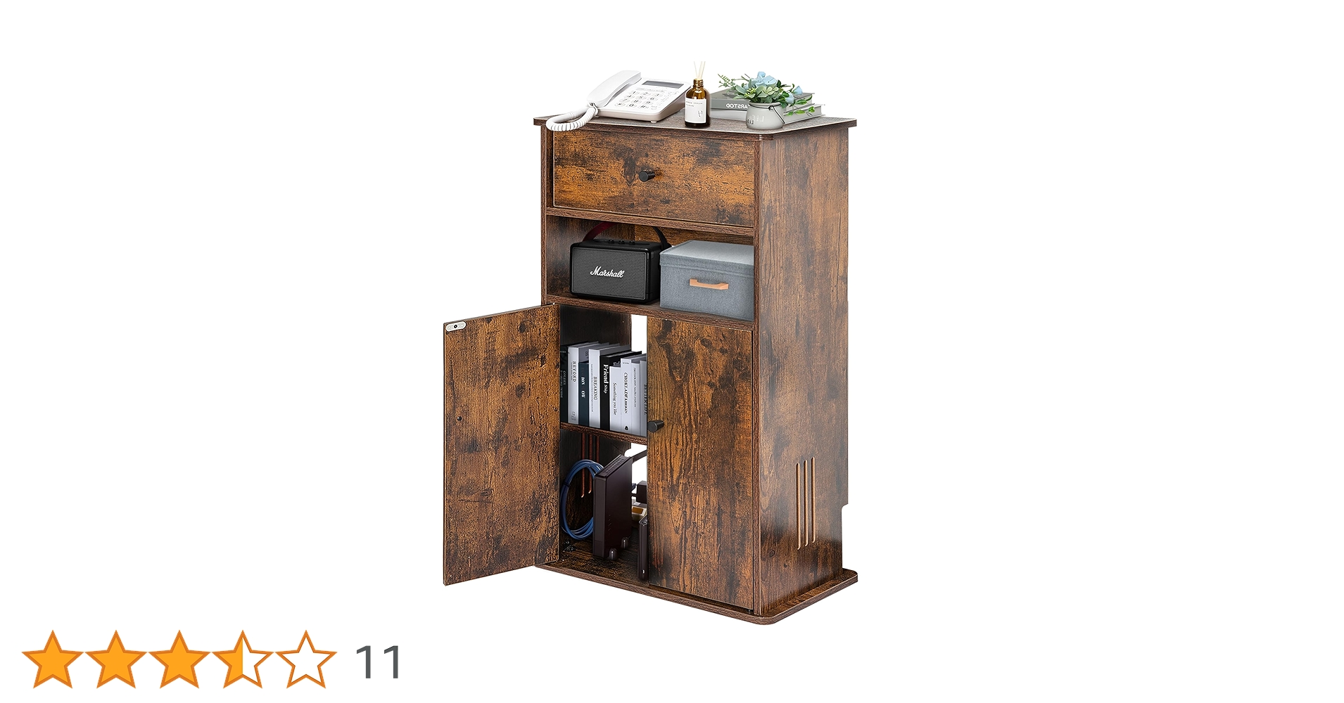 木製電話台 引き出し付き ブラウン Amazon｜AKOZLIN 電話台 木製 FAX台 ルーター収納 ボックス