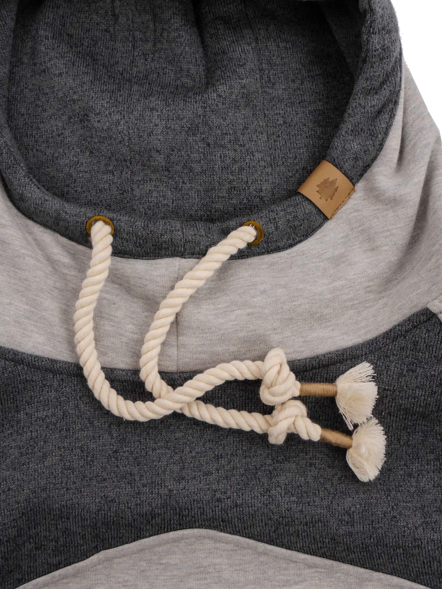 IDEPUL felpa da uomo con cappuccio e collo, felpa con cappuccio, felpa con cappuccio a manica lunga, colore grigio, L