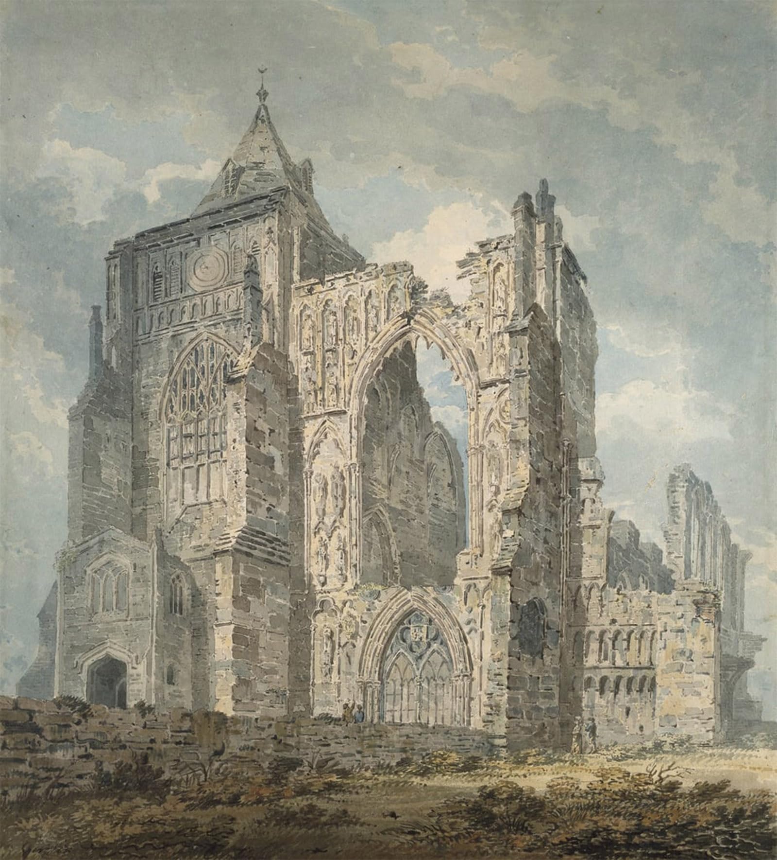ARTXLXXBN Famous Prints Artwork Pictures Poster Painting Art Crowland Abbey Lincolnshire by Girtin Artwork Landscape Pictures for Home Decor 60x90cm