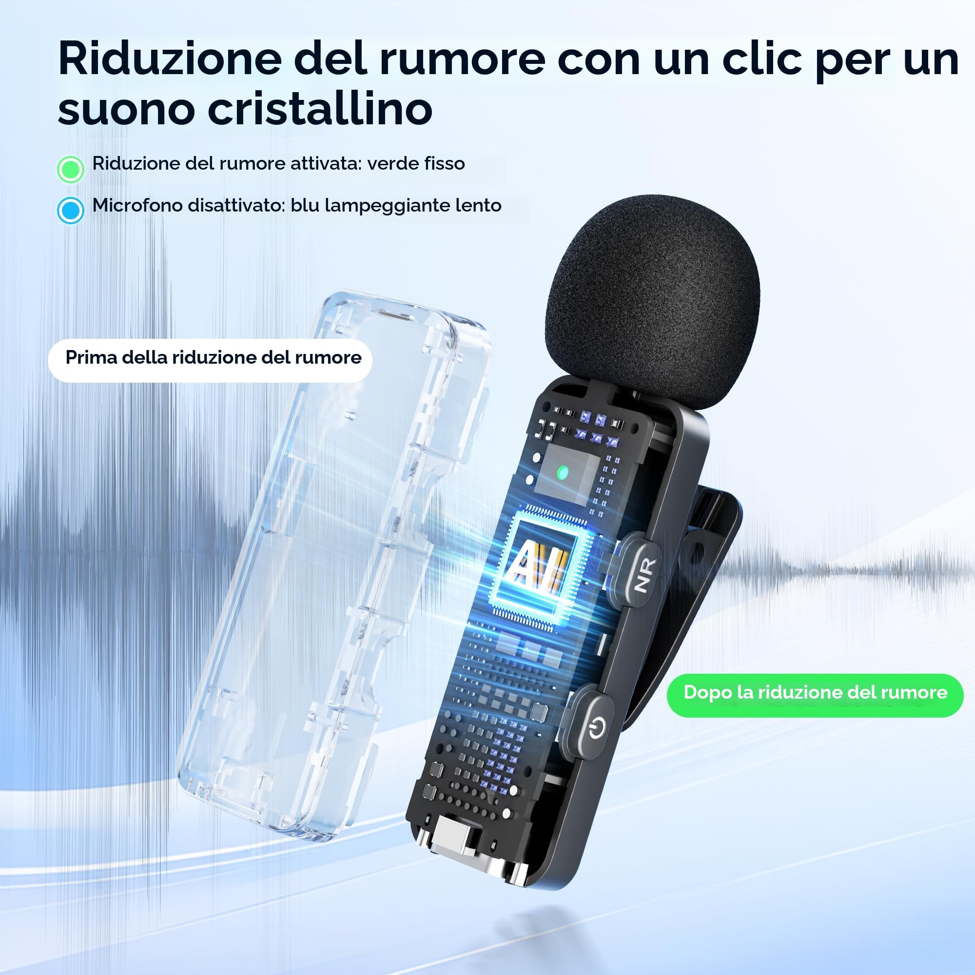 BOYA BY-V10 Microfono Lavalier Wireless USB-C, Mini Microfono Lpel per Smartphone iPhone 15/Android/Microfono Vlog Tipo-C per Youtube Podcast Facebook Vlogging Registrazione Video