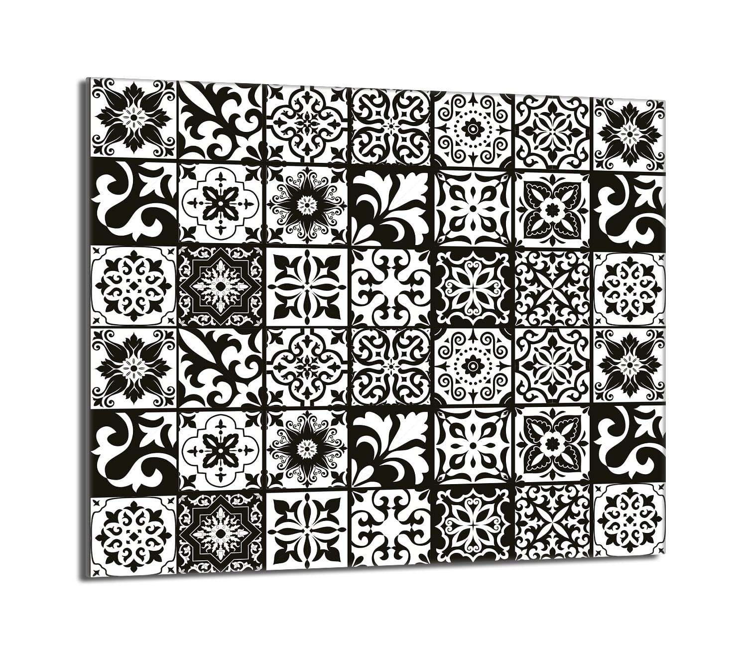 Placa protectora de vitrocerámica 60 x 52 cm 1 pieza cocina eléctrica universal para inducción protección contra salpicaduras tabla de cortar de vidrio templado como decoración, MOSAICO