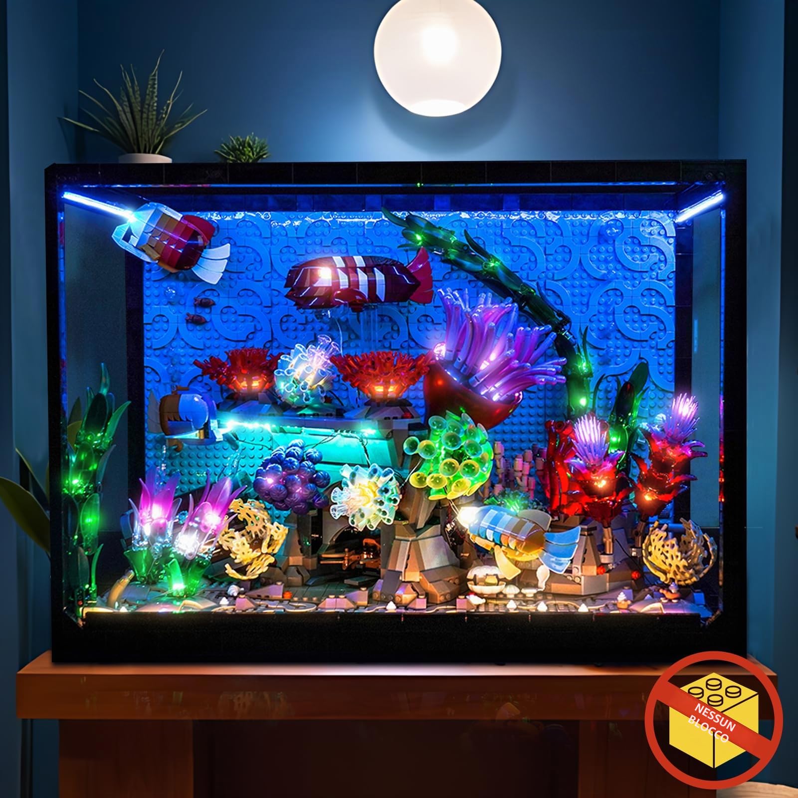 Set di luci LED con interruttore dimmer touch compatibile con Lego 10366 Tropical Aquarium (nessun modello), set di illuminazione decorativa compatibile con Lego Tropical Aquarium giocattoli creativi