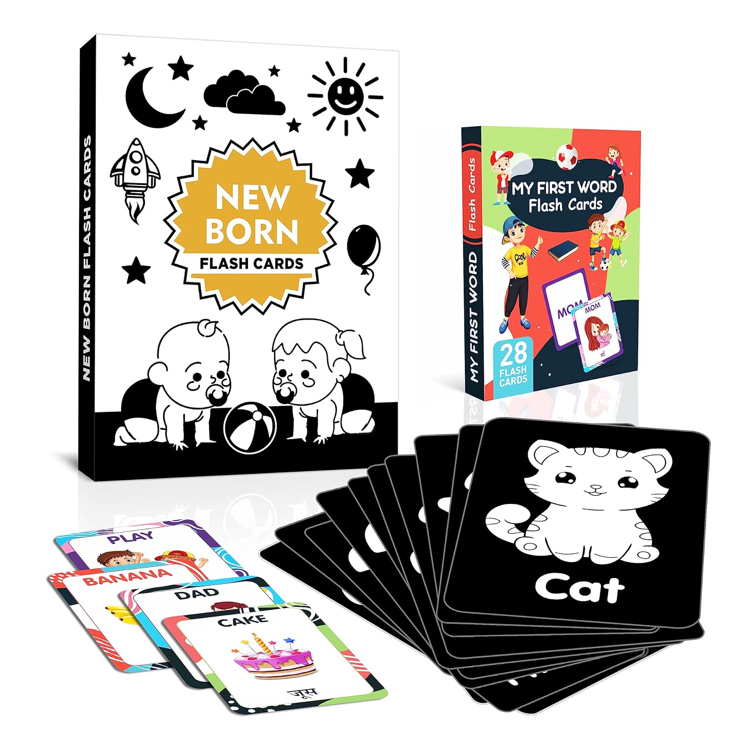 Buy CLICKEDIN New Born Baby Flash Card Combo Printed Card for New Born