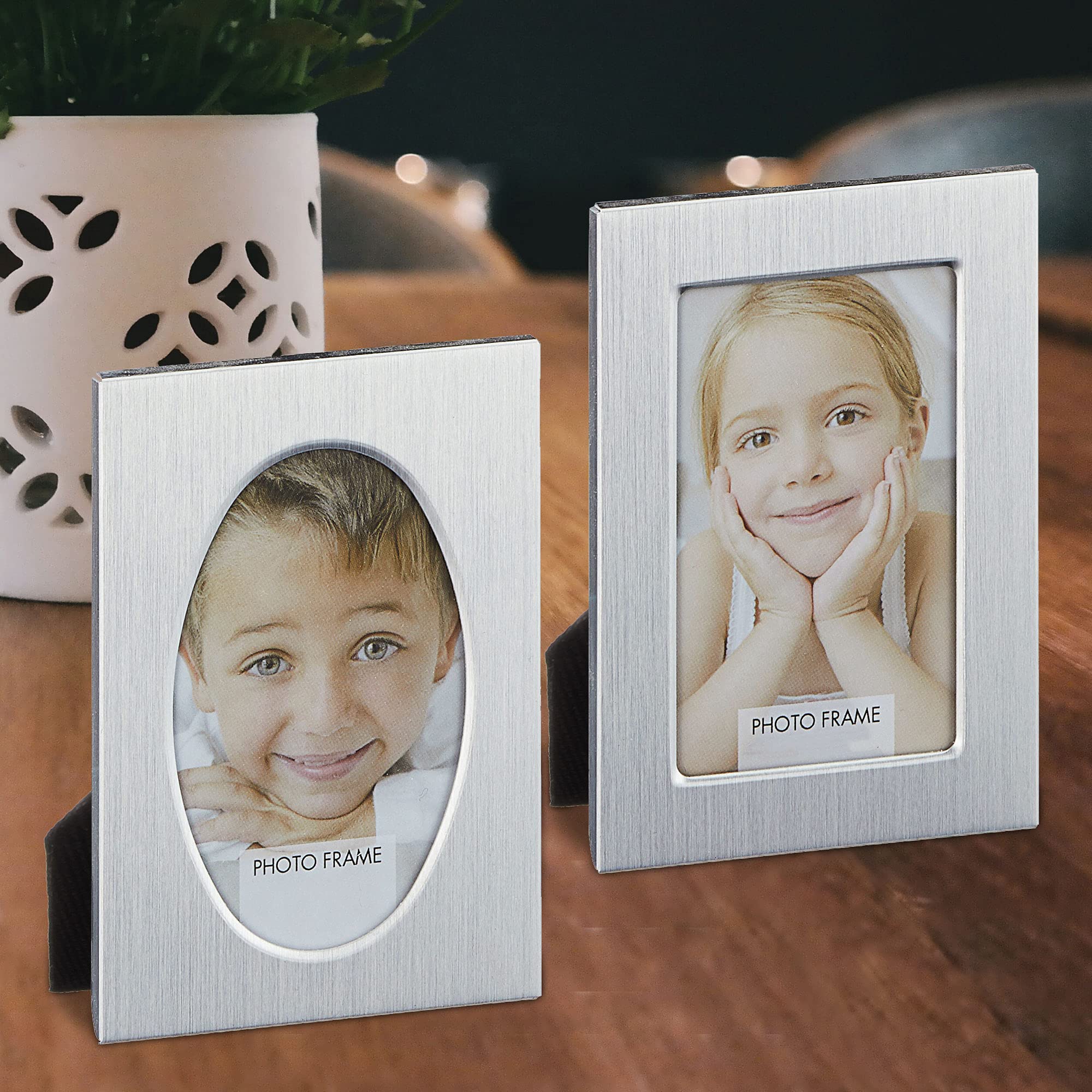 Cepewa Cornice portafoto fai da te, 6,5 x 9 cm, dimensioni immagine 4 x 6 cm, ovale/rettangolare (1 set di 48 cornici Midi)