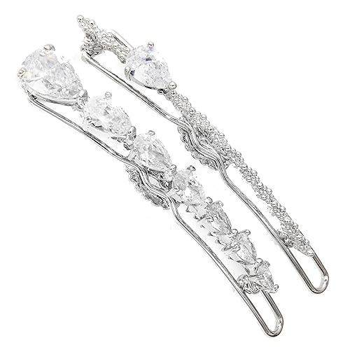 Pequeño pero esencial, práctico lindo y encantador, 2 piezas, 7 piezas, perla, oro plateado, juego de pinzas (2 piezas de circonia)