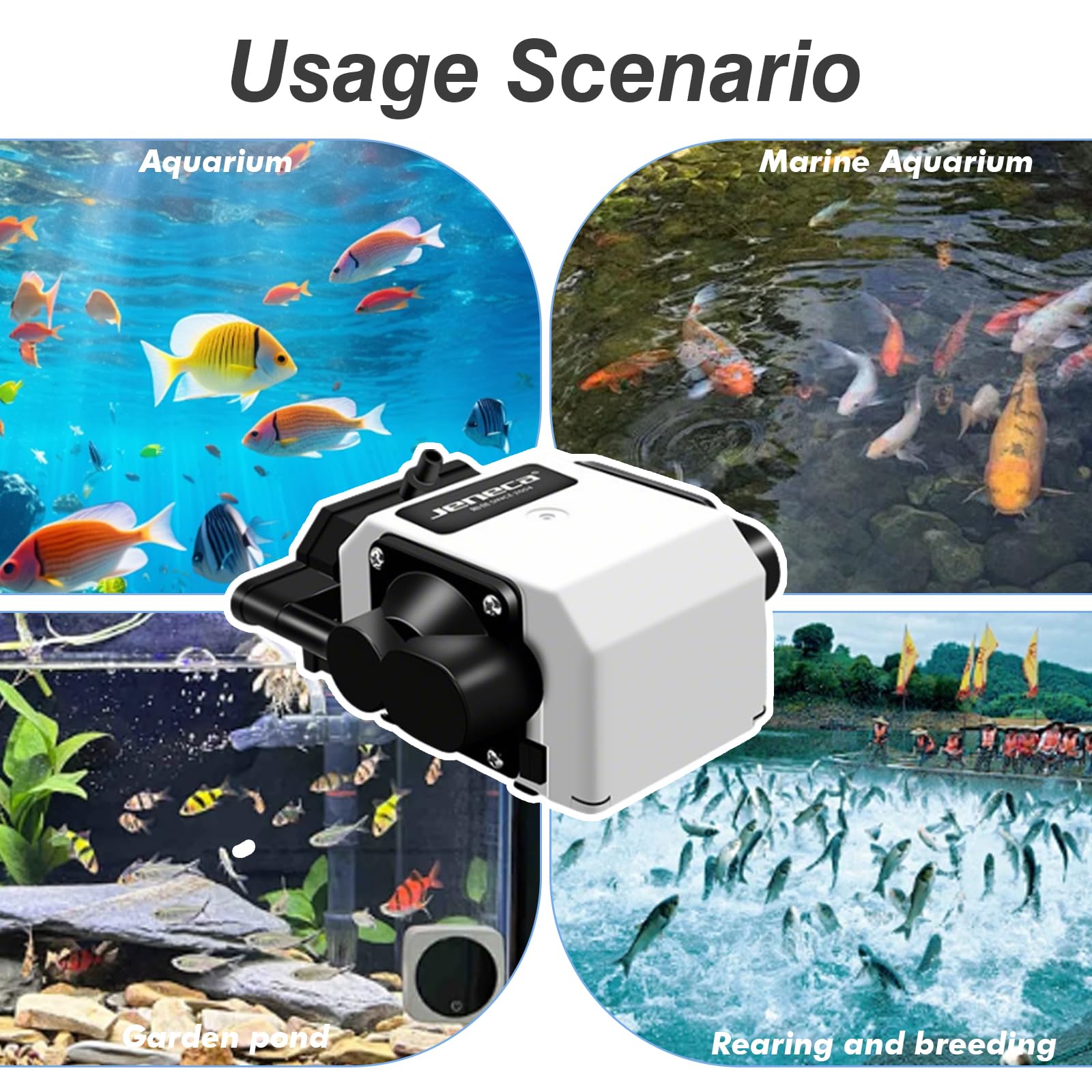 Bomba de aire para acuario con 6 salidas, estanques de jardín, acuarios, potente bomba de oxígeno, 25 W, bomba de oxígeno ajustable, bomba de aireación silenciosa para estanques e hidroponía