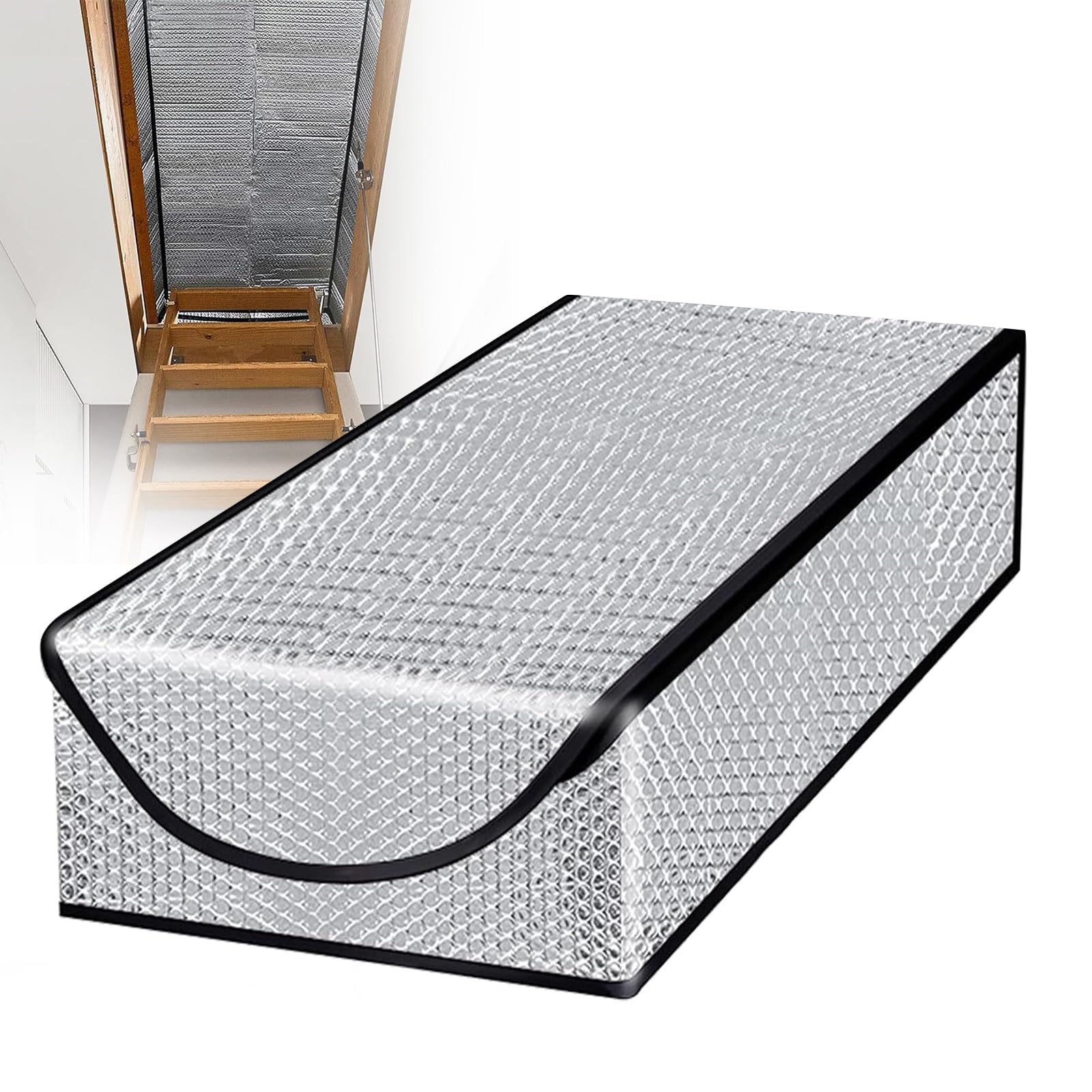 Dachbodentreppe Isolierung Aluminiumfolie 138x63,5x28cm mit Reißverschlus | Dachboden Isolierungabdeckung, Dachluke Isolierung Feuerfest Wasserdicht für Ausziehbare Treppe, Gartenleiter