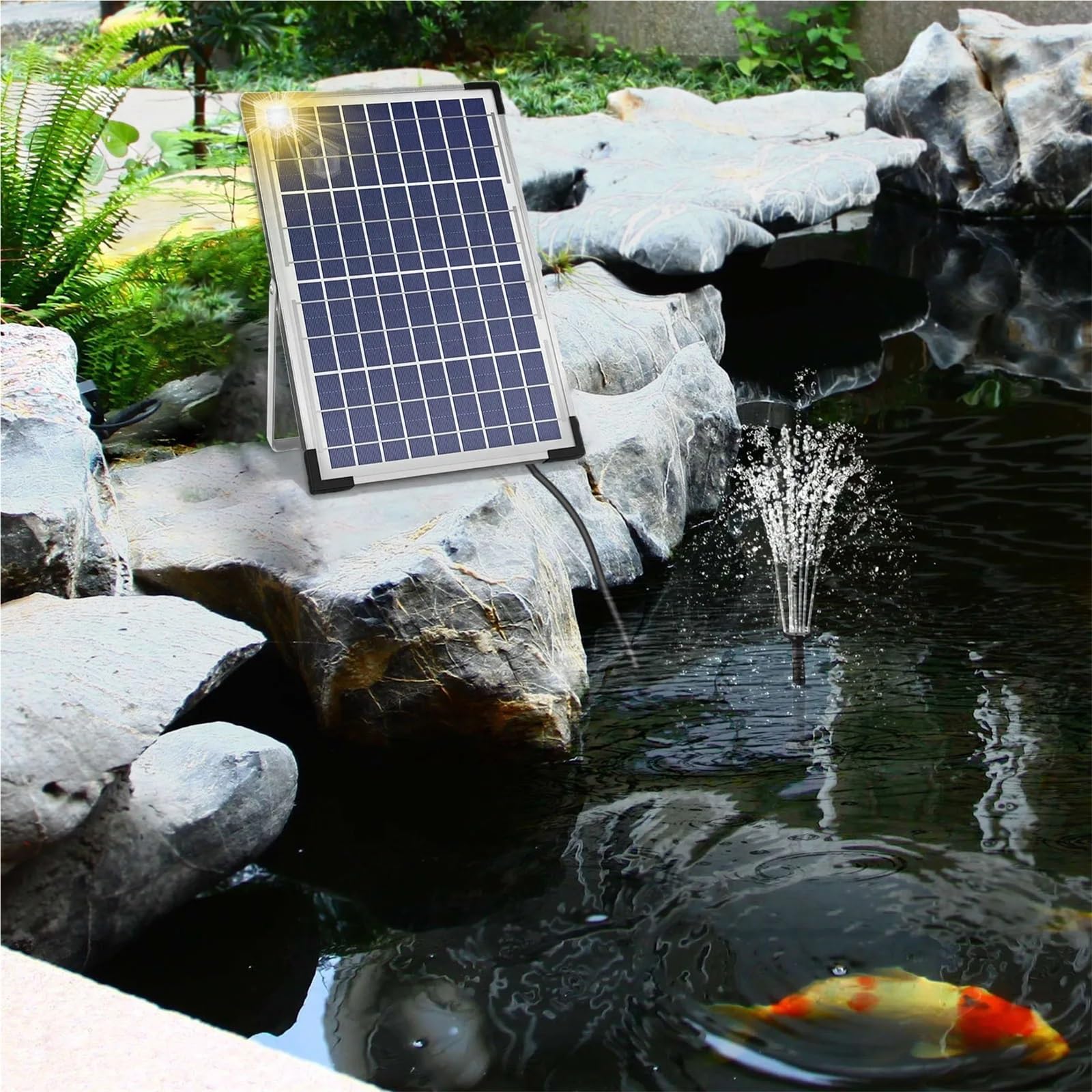 Bomba de Fuente Solar de 10 W con Panel Solar Grande y 3 boquillas, para baño de pájaros, pecera, Estanque pequeño, Bomba de Agua para jardín