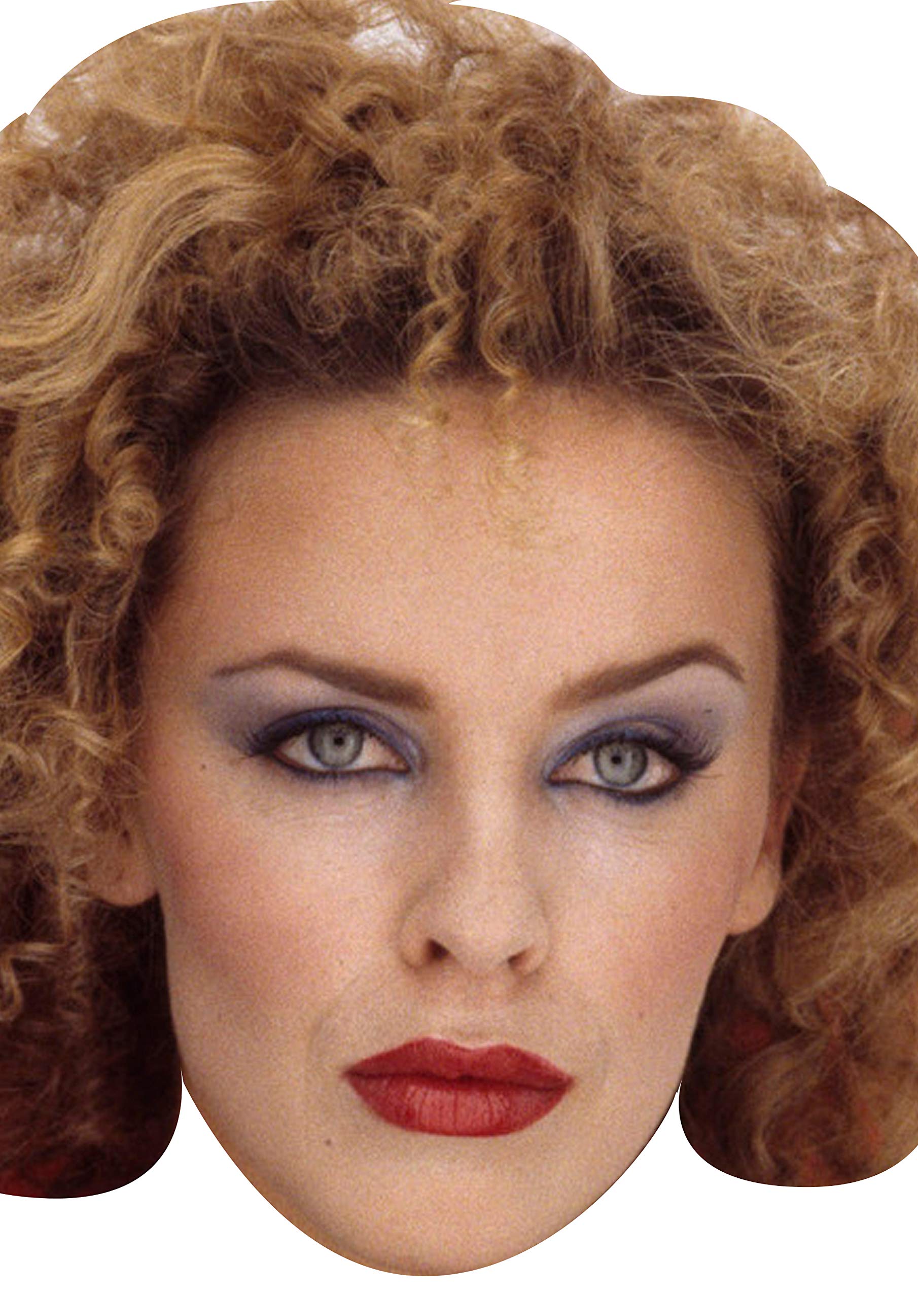 FoxyPrinting Kylie Minogue 80s Celebrity Cardboard Party Face Mask Fancy Dress