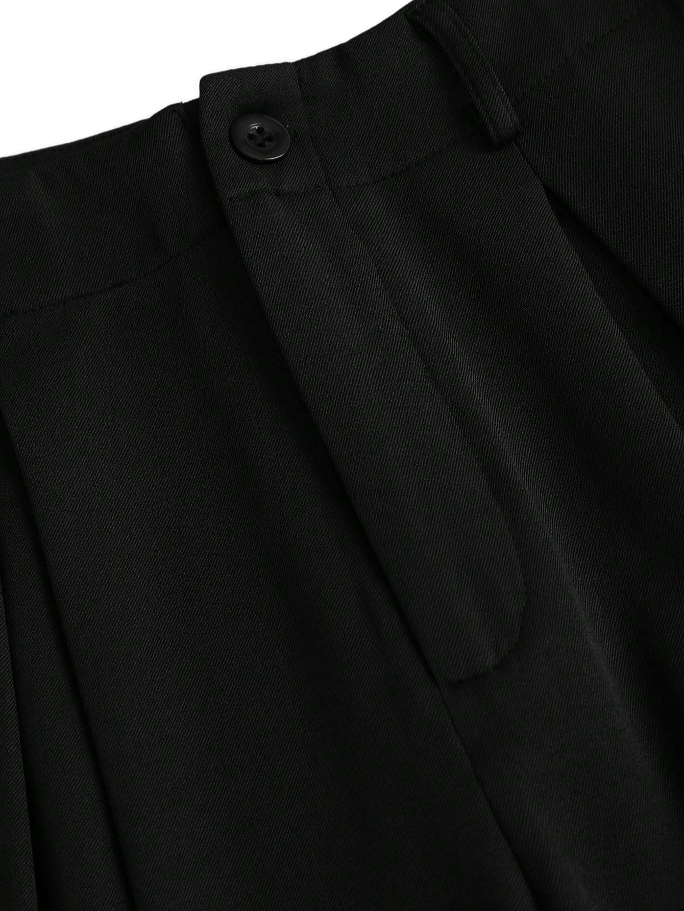 SOLY HUX Damen Lange Hose Elegant Palazzon Hosen Office Casualshose Anzughose mit Reißverschluss Freizeithose Stoffhose Breite Bein Geradehose
