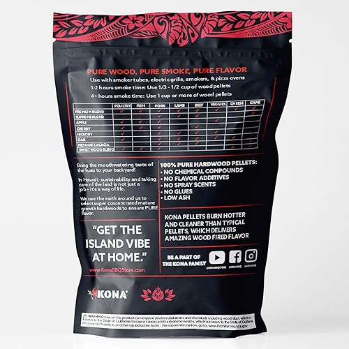 Miniatura 2 de Kona 100% pellets de ahumador de cereza, diseñados para parrilla Ninja Woodfire al aire libre, bolsas resellables de 8 libras
