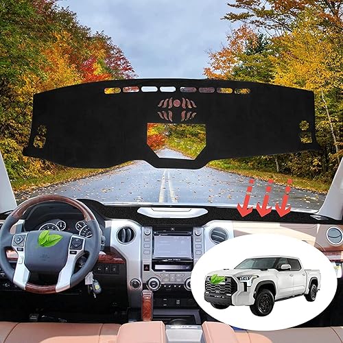 Kucalsfre Cubierta de tablero para Toyota Tundra 2014-2021, 2022 mejorada, alfombra de gamuza suave, antideslizante, protector solar sin