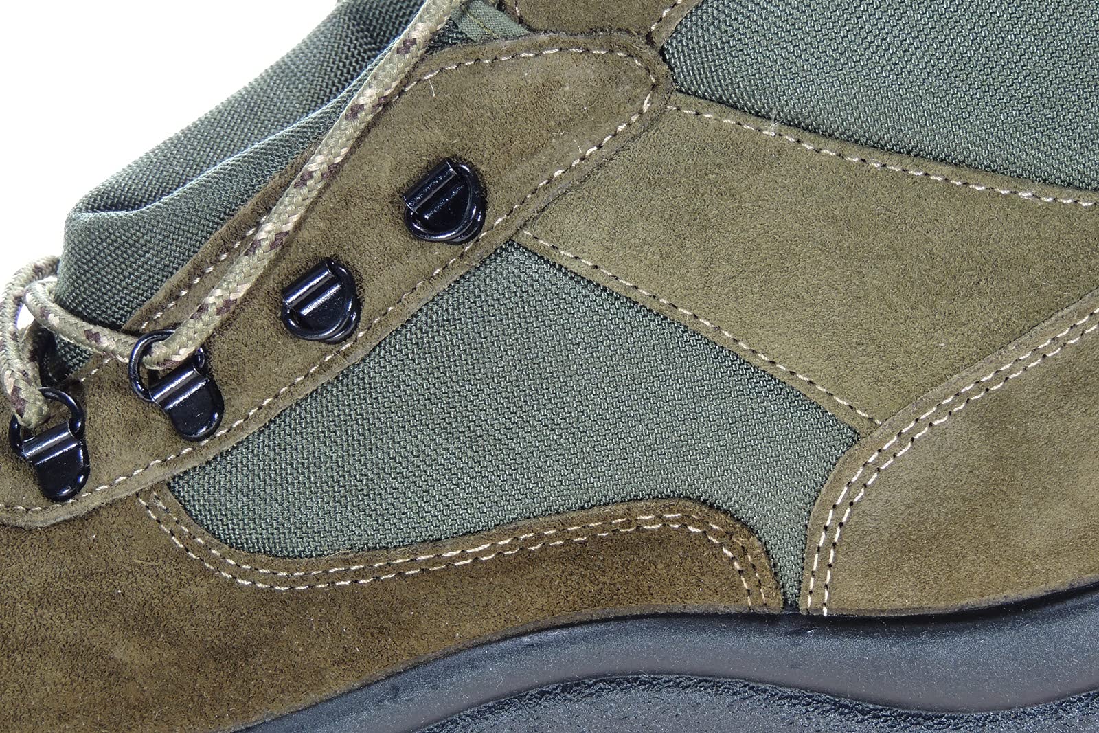 POSTIGO: Botas de Trekking para Montaña Senderismo Acampadas y Trabajo - Unisex para Niños y Adultos - Piel Serraje y Nailon - Gran Resistencia y Agarre. Verde Talla 43
