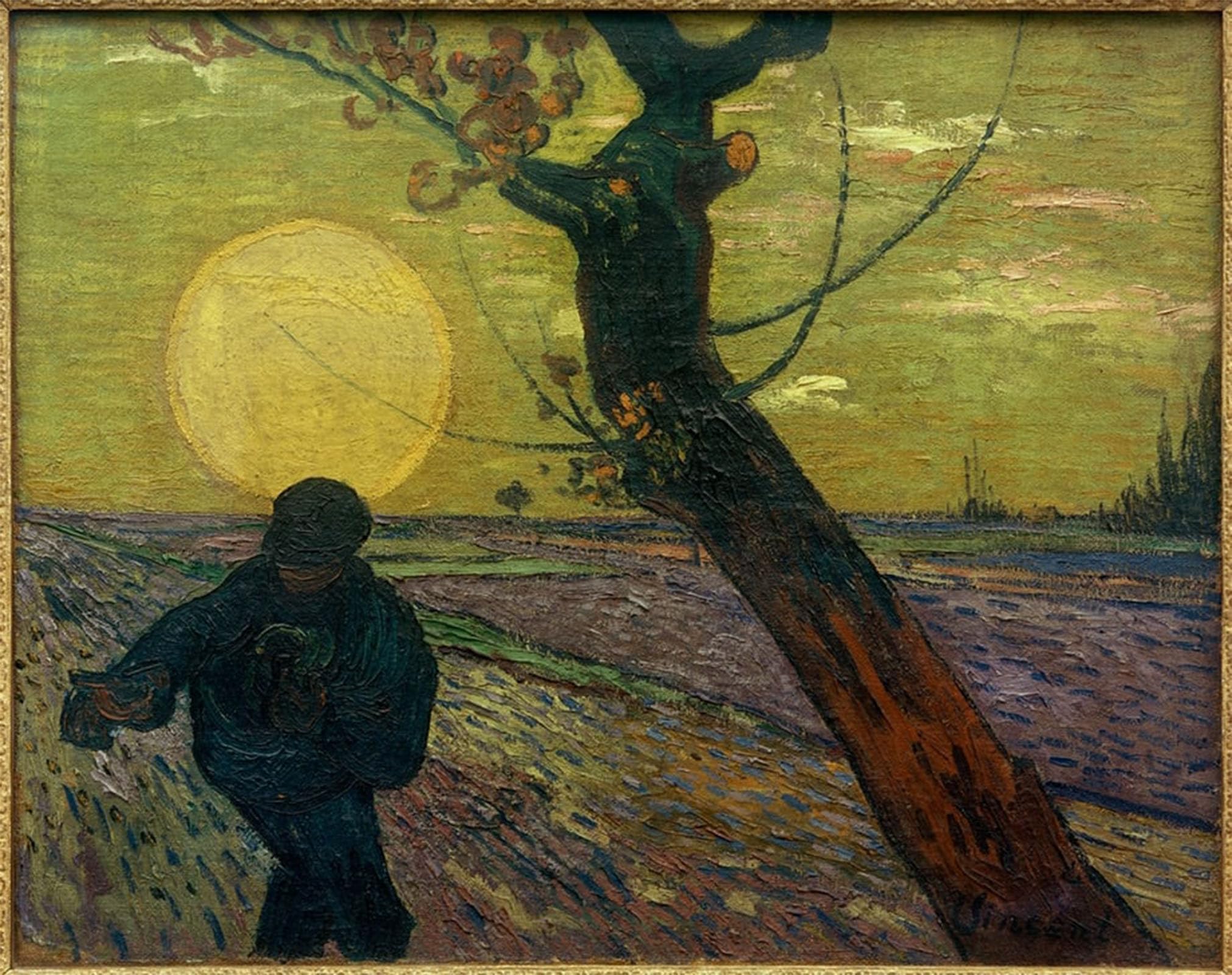 POSTERIIk Vintage Print Pop Art Landscape Artwork Sower At Sunset Art Prints for Office Home Decor 60x90cm