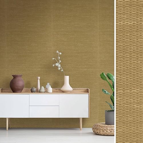GoDear Design Papel tapiz sintético tejido natural para remodelación del hogar y proyectos de bricolaje, tela texturizada de bambú sintético para disponible en Yaxa Venezuela