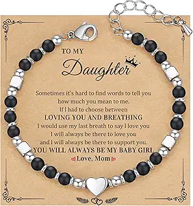 Christmas Gifts for Women, Stocking Stuffers for Teens Beaded Bracelets for Women Gifts for Mom Christmas Gift Mothers Day Gift for Grandma Daughter Bonus Mom Nature Stone Bead Bracelet Graduation Jewelry for Her 2026