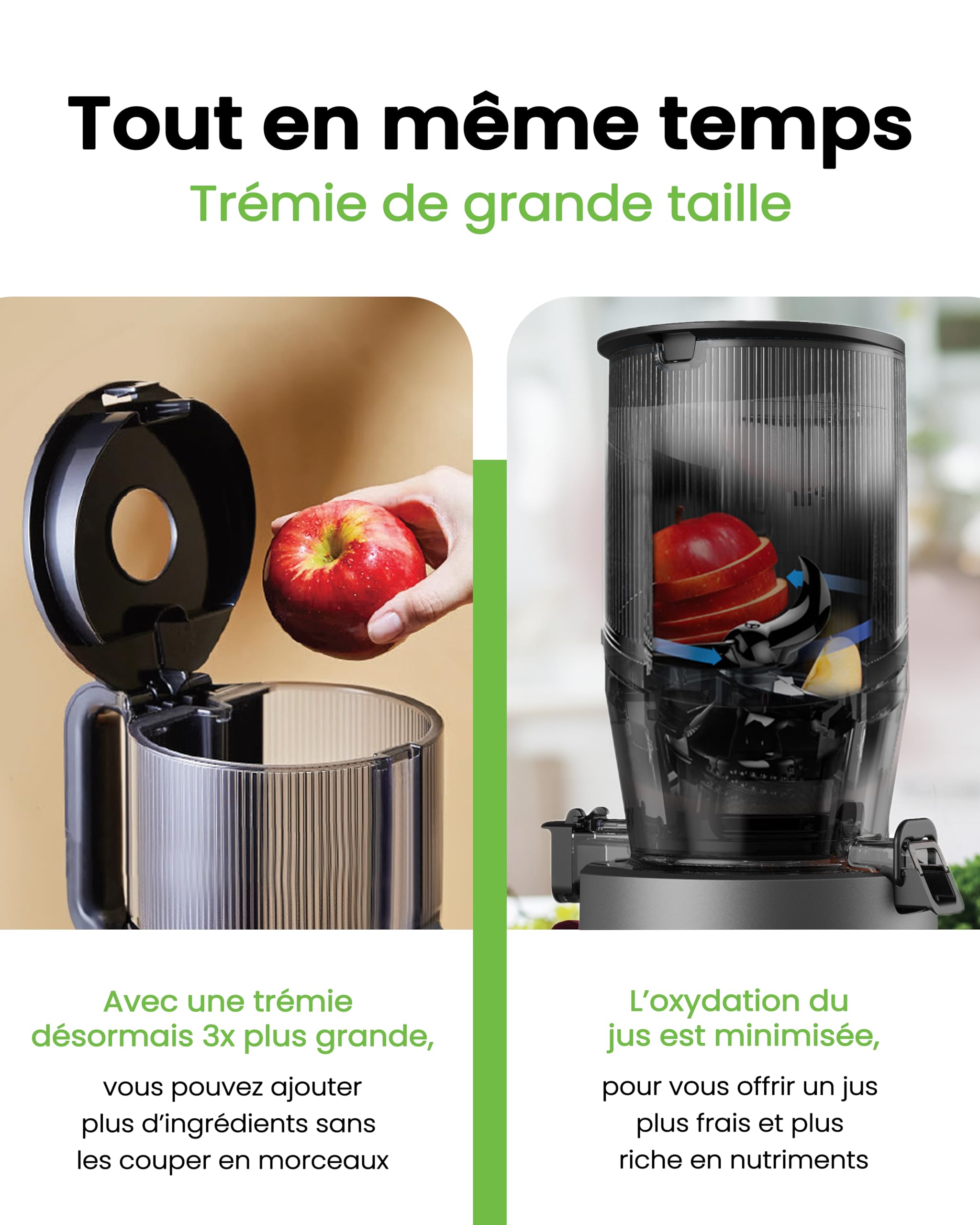 HUROM Extracteur de Jus H320N Presse à Froid 200W 2L Sans BPA Titan
