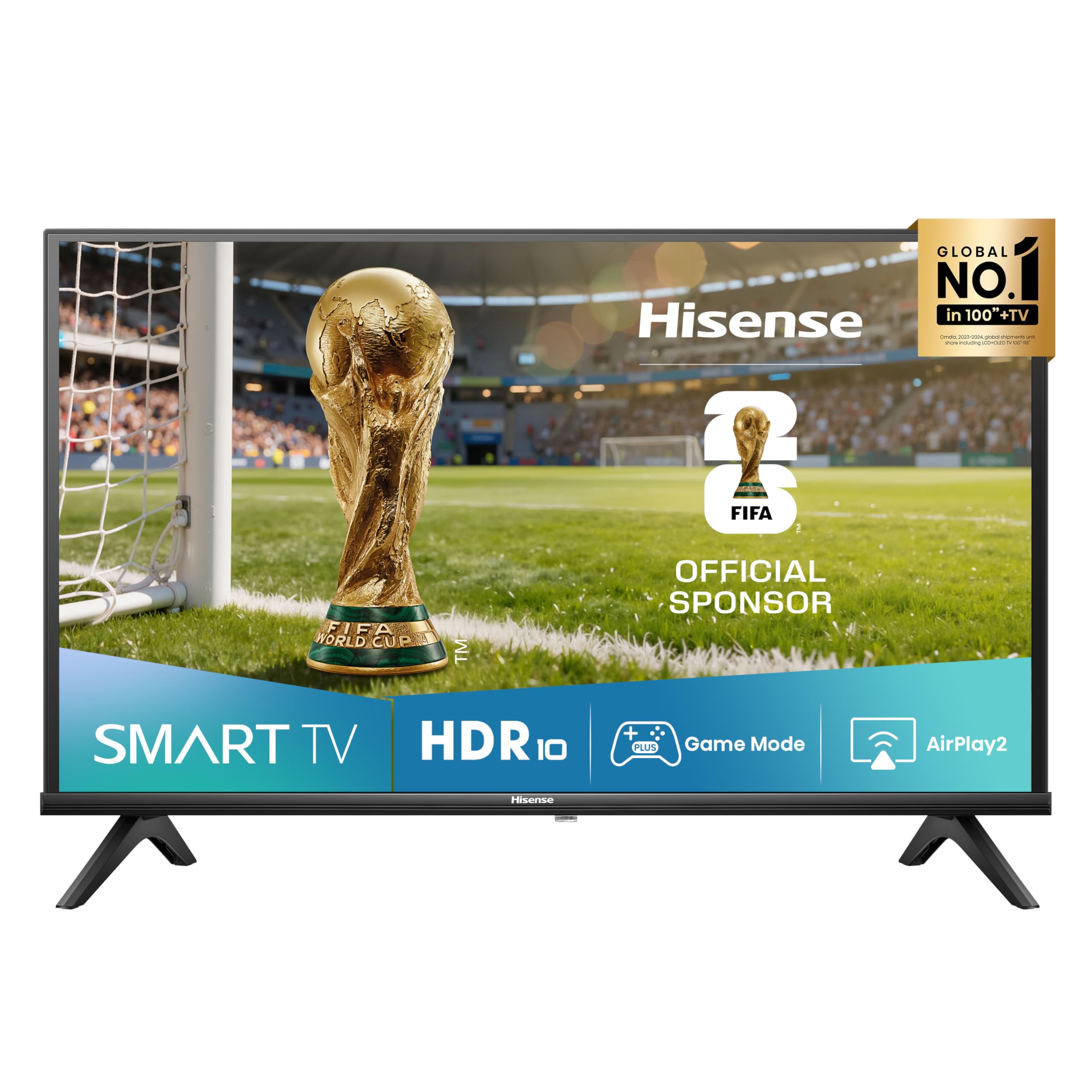 Hisense TV 32" HD Ready 2025 32E43QT, Smart TV VIDAA U8, Airplay2, Game Mode, Works with Alexa, Tuner DVB-T2/S2 HEVC 10, lativù, 32'', 2025 LED
