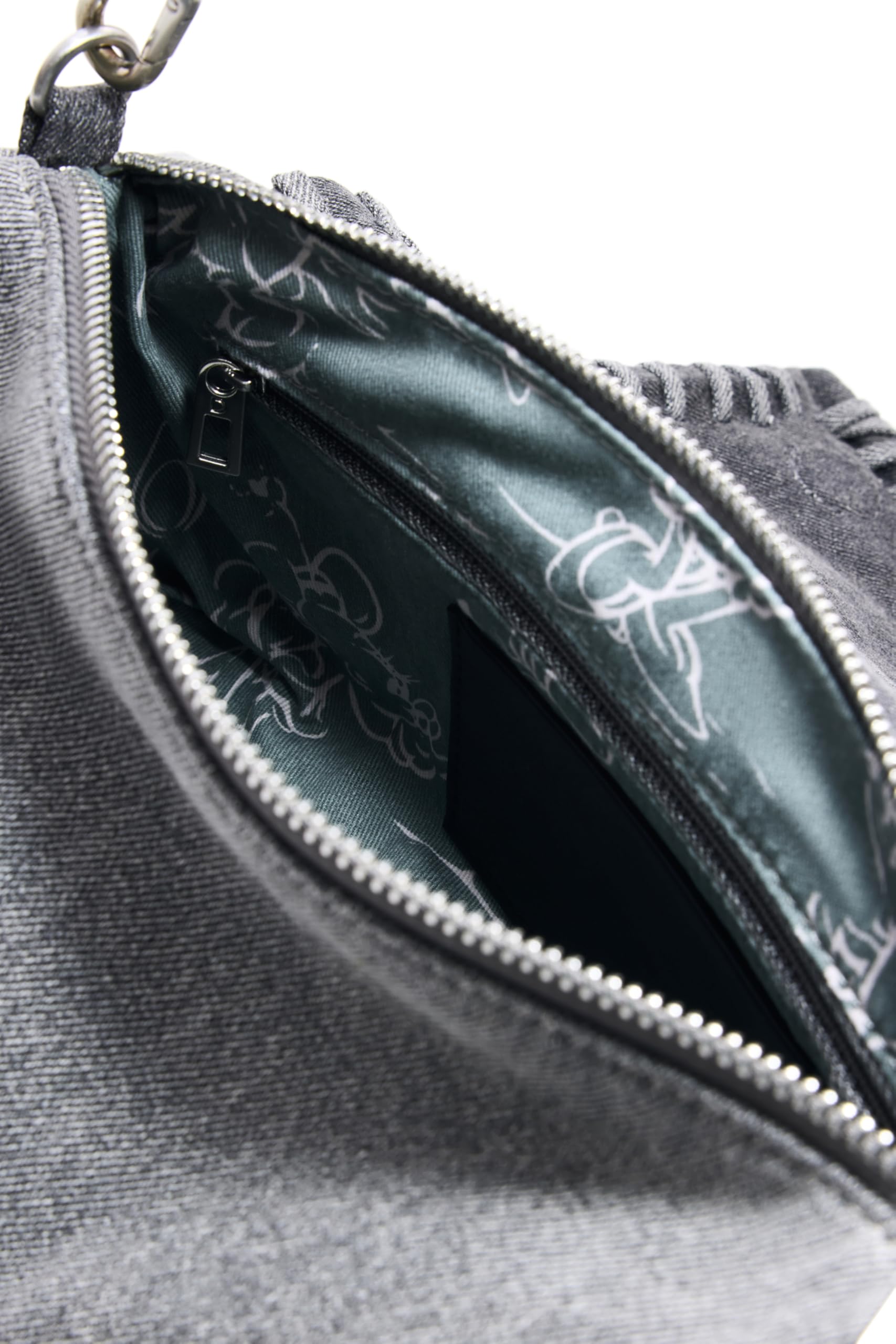 Desigual bolso de hombro bolso bandolera Mickey Kiss Naron Flap Bag Denim Light Grey gris