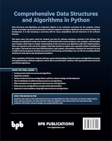 Comprehensive Data Structures and Algorithms in Python: Learn fundamentals with 500+ code samples and problems (English Edition)