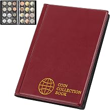 Coin Collection Album with 120 Pockets Suitable for Coins Under 25 mm | Uncle Paul Coin Purse With Pockets 30x30mm/1.2x1.2 Inch, Storage Book For Penny, Euro CS0112RE