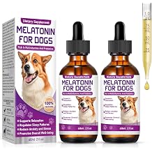 Melatonin for Dogs Drops 2 Pack Probiotics Vitamins All Breeds & Ages | Supports calm mood & balanced rest, Melatonin support, calm mood,probiotic enriched,plant liquid formula, vet formulated