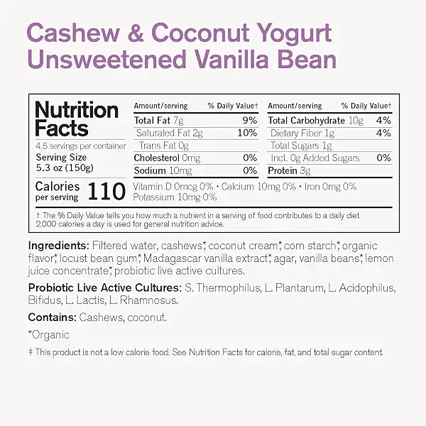 Forager Project Organic Cashewmilk Yogurt, Unsweetened Vanilla Bean, 24-Ounce 2