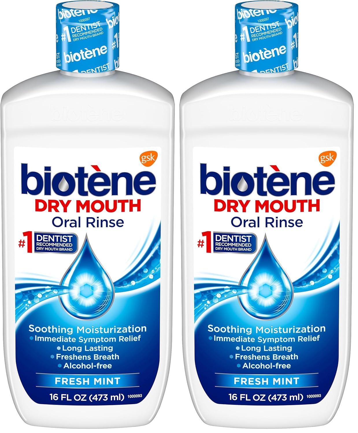 biotène Oral Rinse Mouthwash for Dry Mouth, Breath Freshener and Dry Mouth Treatment, Fresh Mint - 16 fl oz