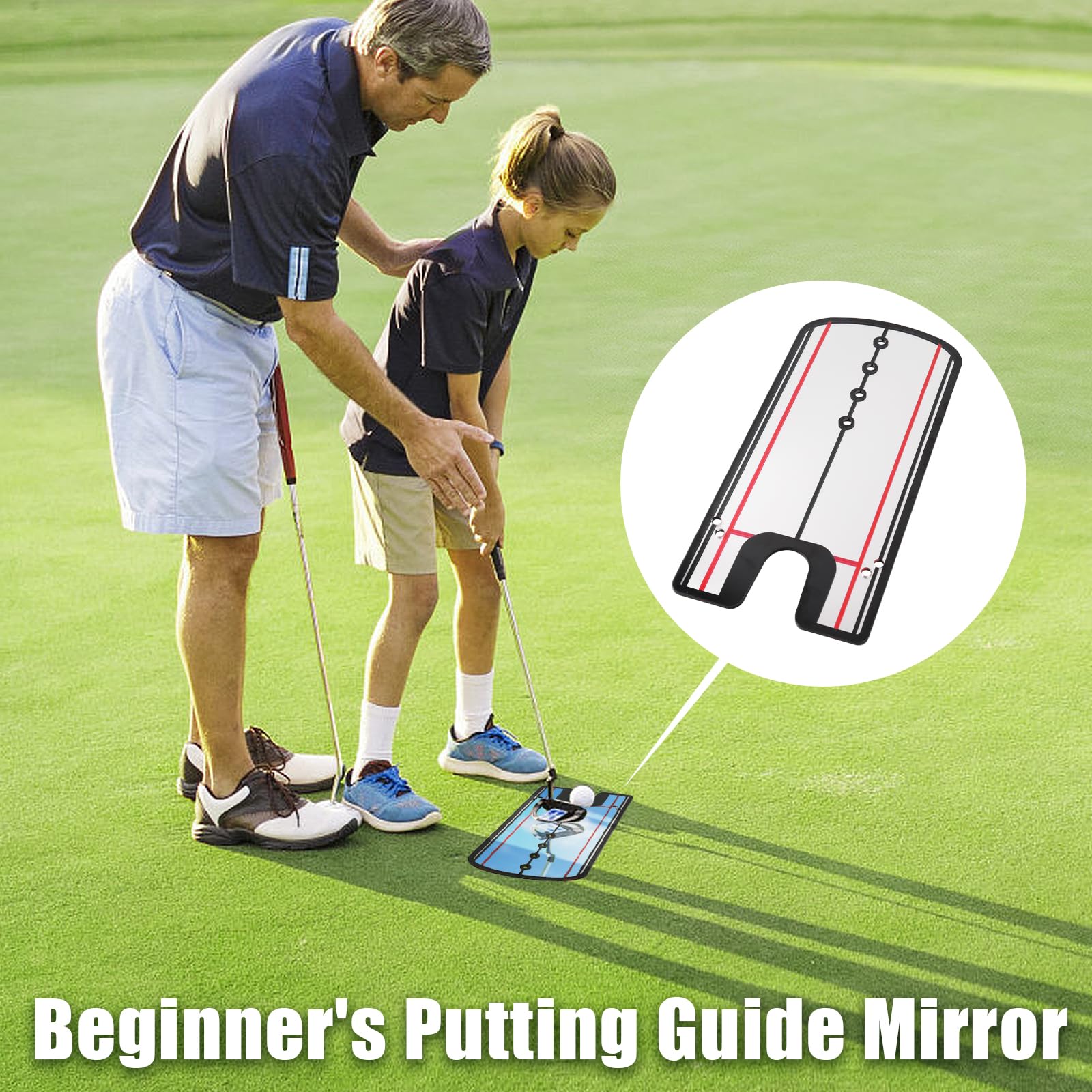 Ykimok Golf Putting Spiegel, Putting Trainingshilfe, Putting Spiegel für Golfer, korrigiert die Haltung für verbesserte Genauigkeit, geeignet für Indoor-Praxis, Outdoor-Training und Heimgebrauch