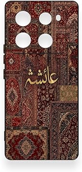 Infinix Note 40 Pro Uyumlu Vintage Halı Desenli Silikon Kılıf, Siyah