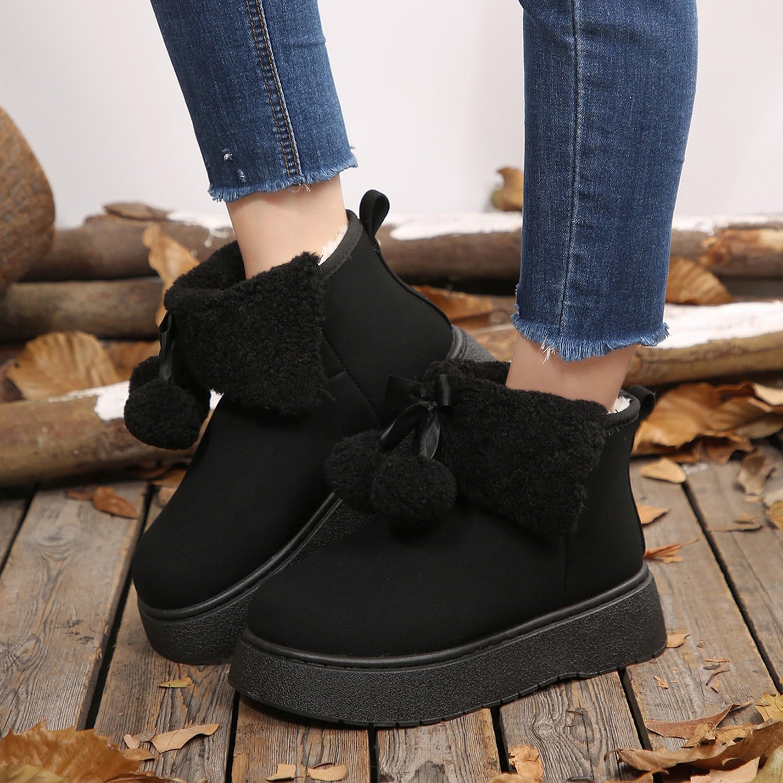 Apres Ski Femme Bottes De Neige Bottines Fourrées Chaussures Bottine Chaudes Hiver D'hiver Grand Froid Boots Chaussure Randonnée Pour Botte Imperméable Après-Ski Chaude Montantes Glacia Barefoot