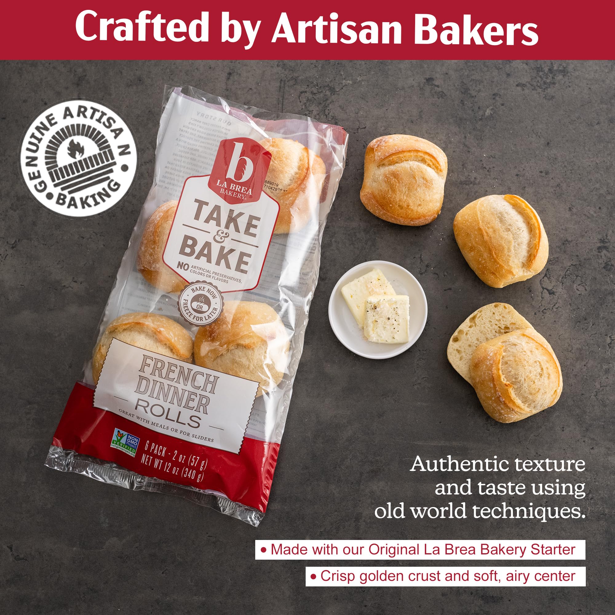La Brea Dinner Rolls French Take Bake 6 Count 12 Ounce — view 3