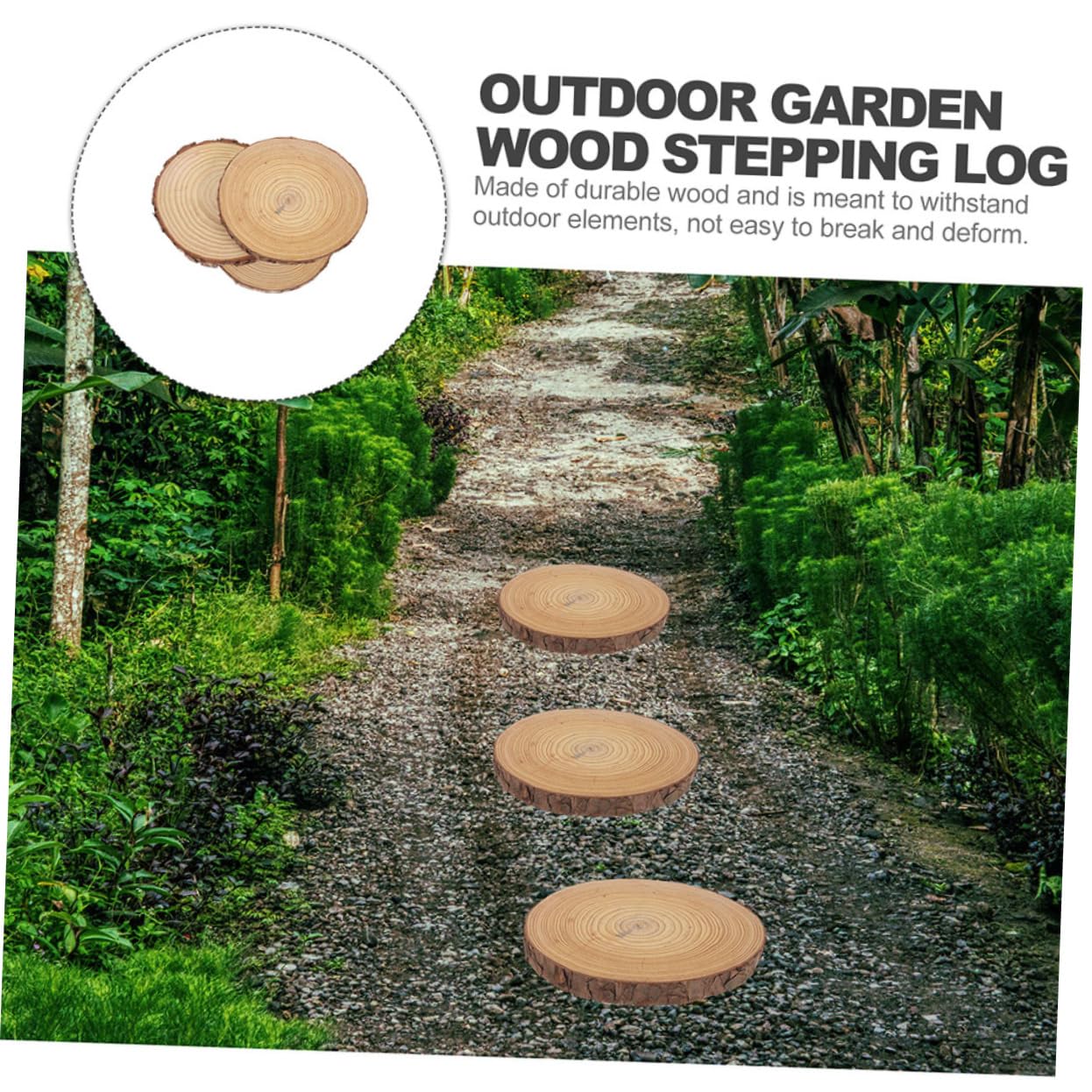 Piedras para Escalones de Jardín de Madera Adoquín de Jardín en Forma de Tronco para Pasarela Exterior y Decoración
