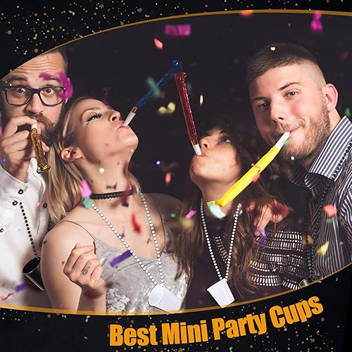 Miniatura 10 de 24 piezas de chupito en collar de cuentas, accesorios de graduación, mini vasos de plástico desechables para fiesta de graduación, accesorios de