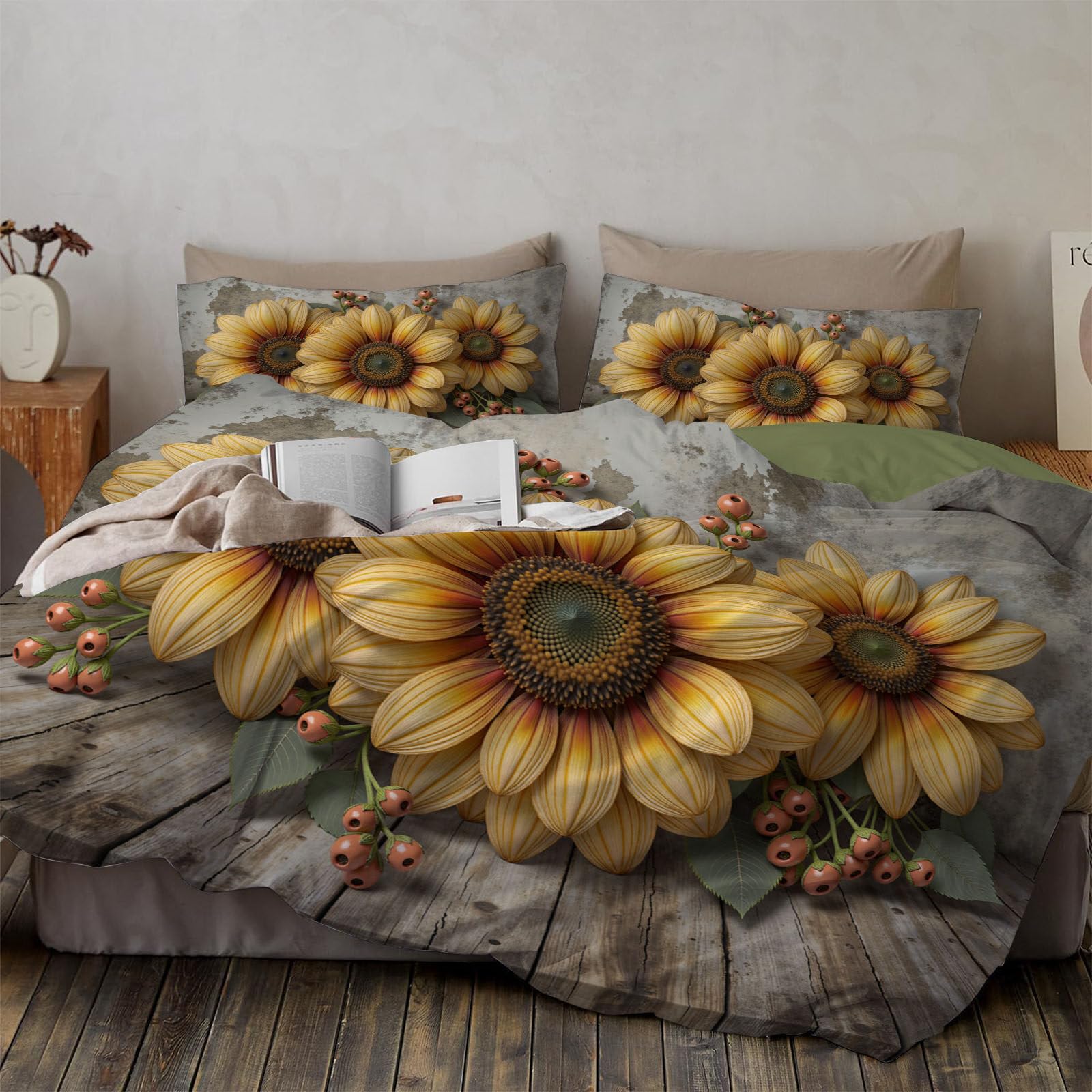 Parure lit tournesol 140x200 pour une chambre lumineuse