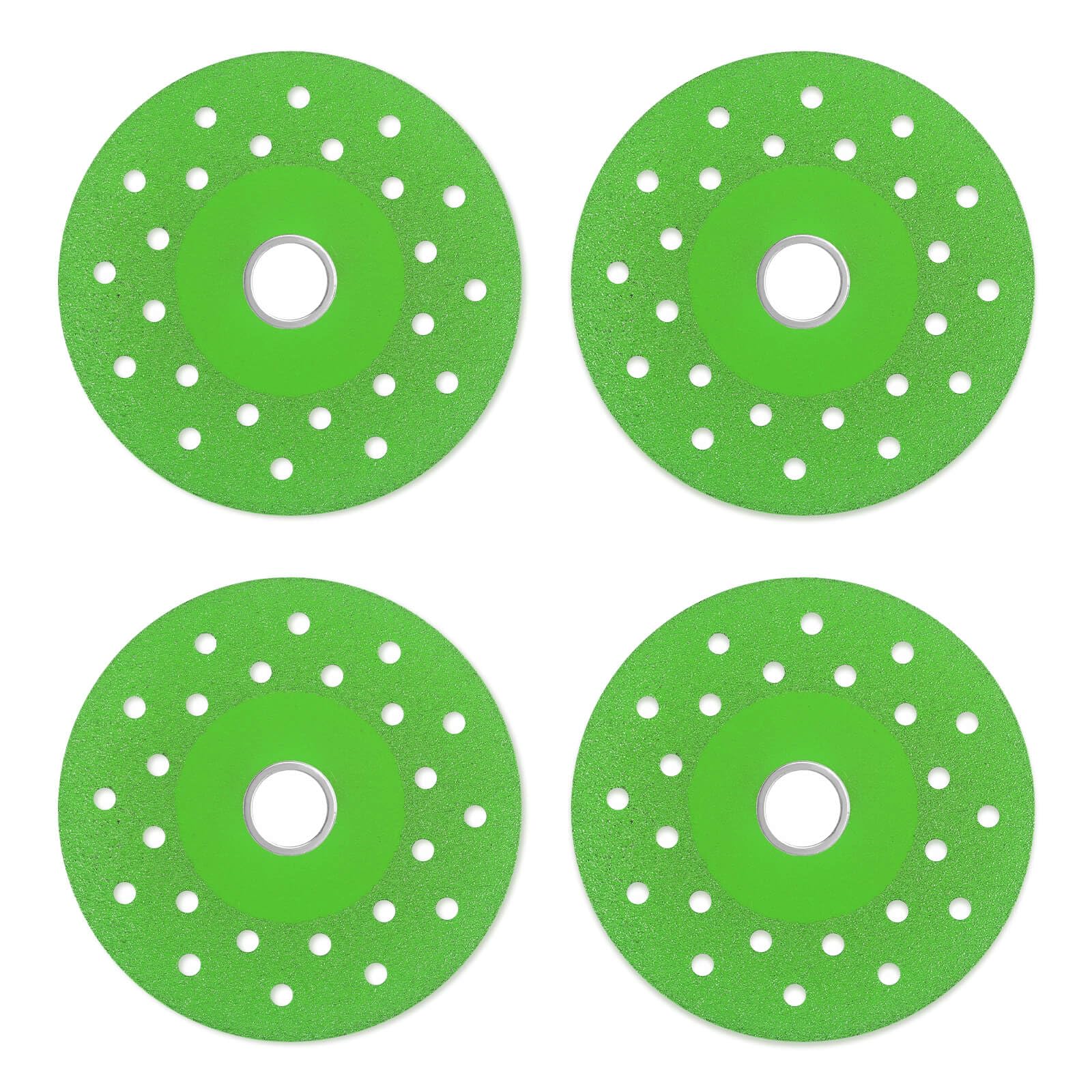 4pcs Rock Slab Grinding Discs, 4 Inch Diamond Chamfered Saw Blades Rock Plate Flat Grinding Blade Angle Grinder Cutting Discs for Cutting and Grinding