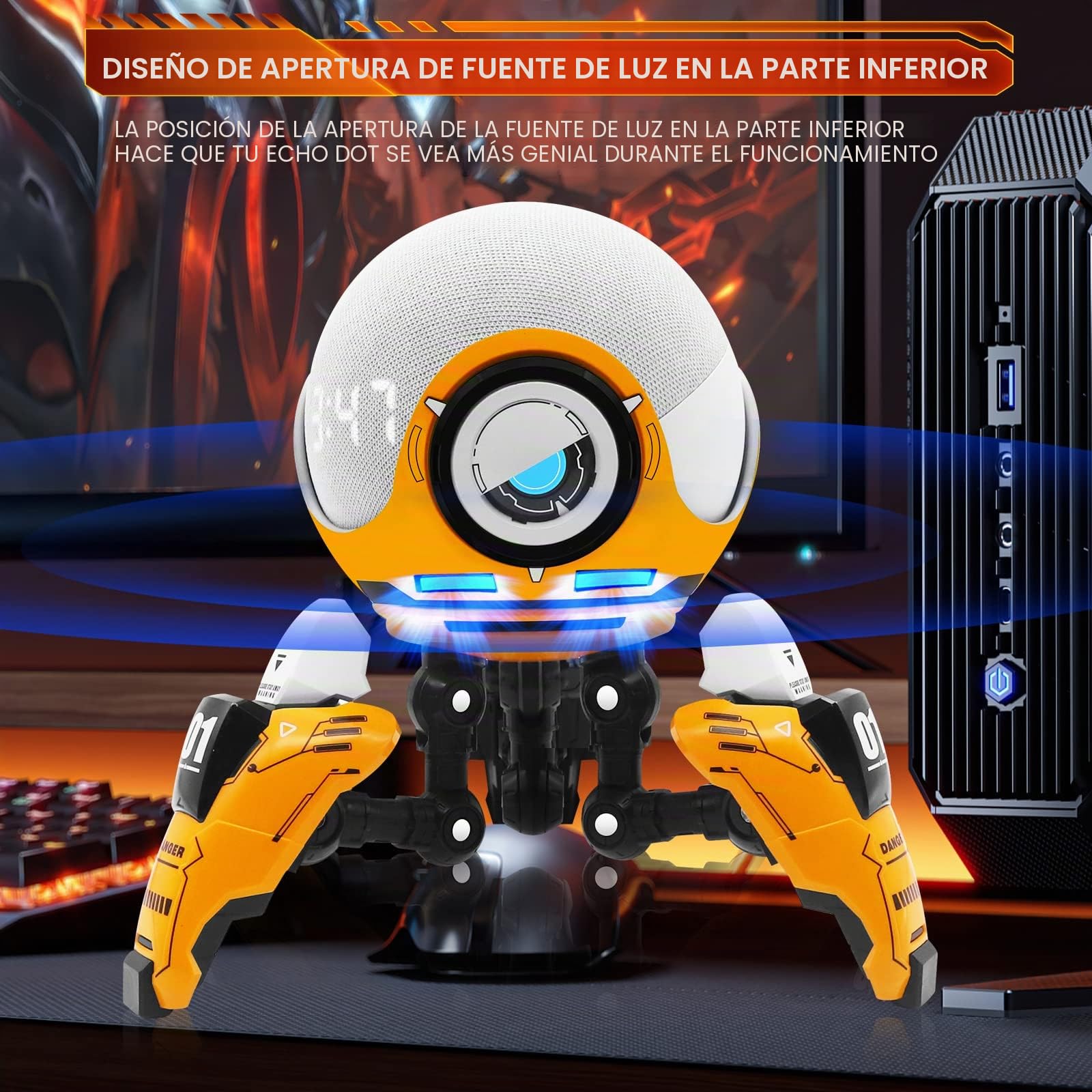Soporte de Escritorio para Echo Dot 4a 5a Generación, Homepod Mini, Echo Dot 4a 5a Generación Diseño de Robot Exploración de Marte Versión Infantil Sin Micrófono e Interferencia de Sonido