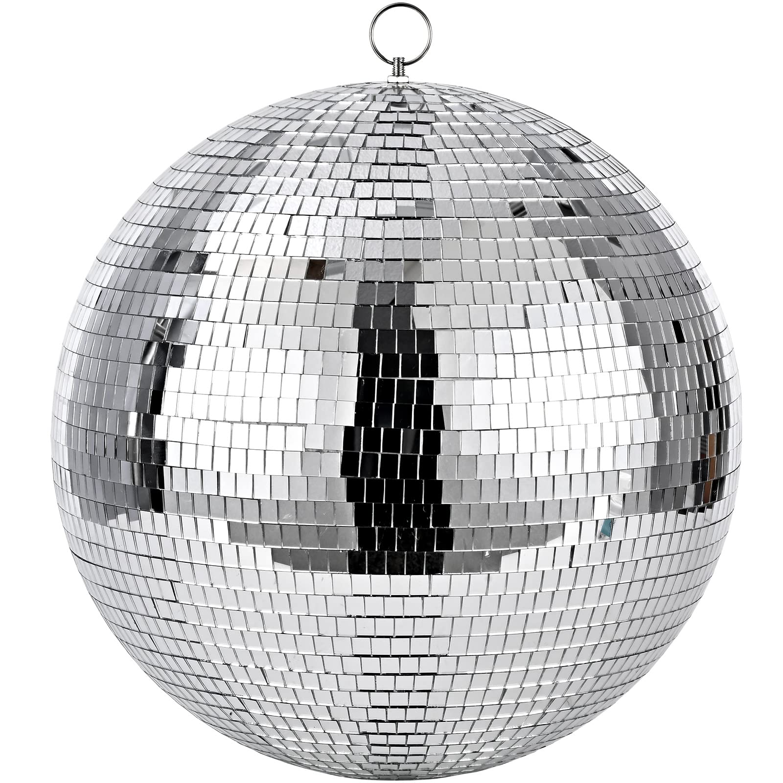TIRYIUOU 16inch Large Disco Ball Silver Disco Mirror Ball Rotating