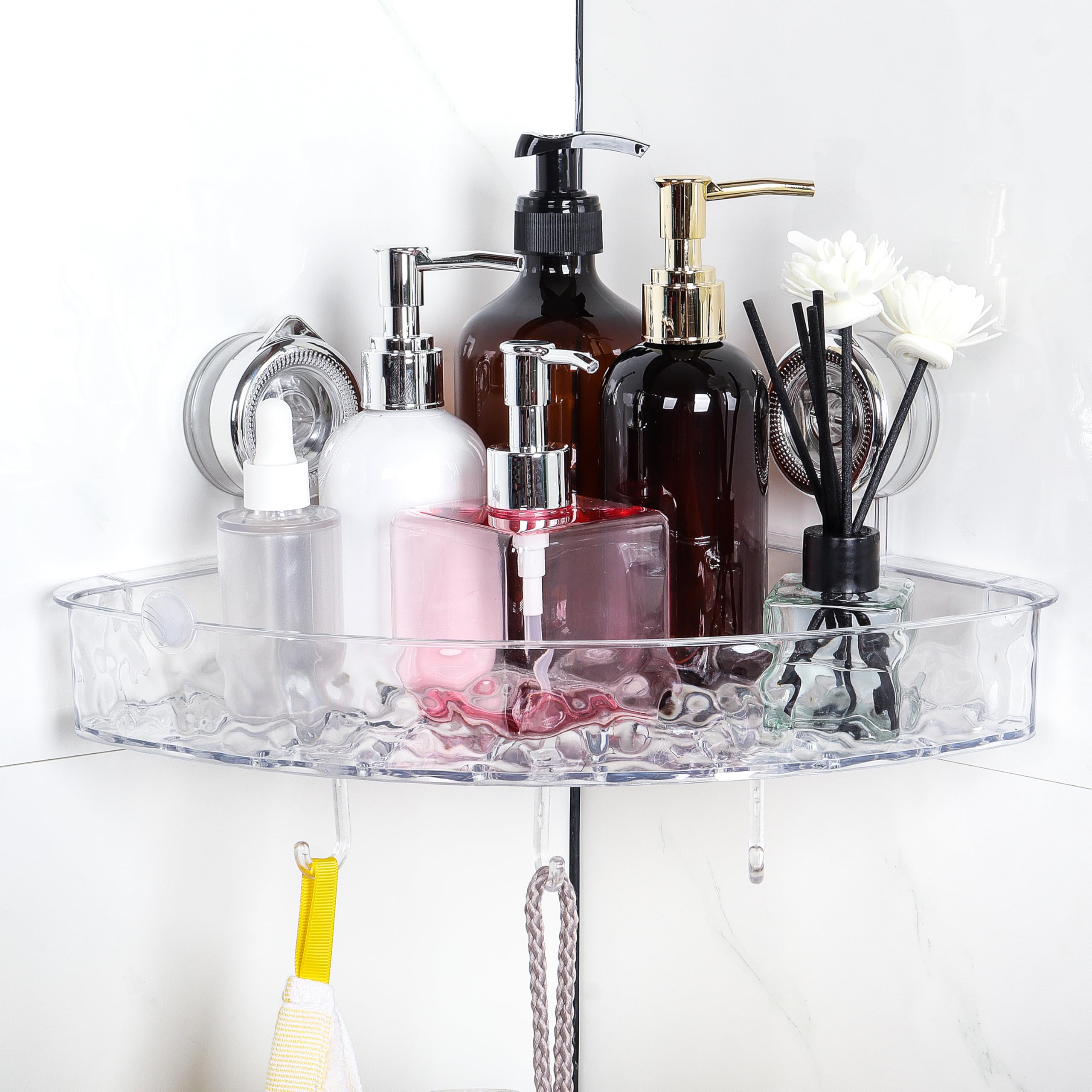 ZAIONEShower Suction Caddy Bathroom: Corner Suction Cup Shower Caddy No-Drilling Bathroom Caddy Suction for Kitchen