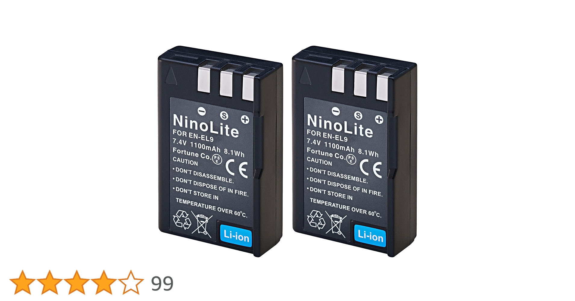 Amazon | NinoLite EN-EL9 EN-EL9a 互換 バッテリー 2個セット