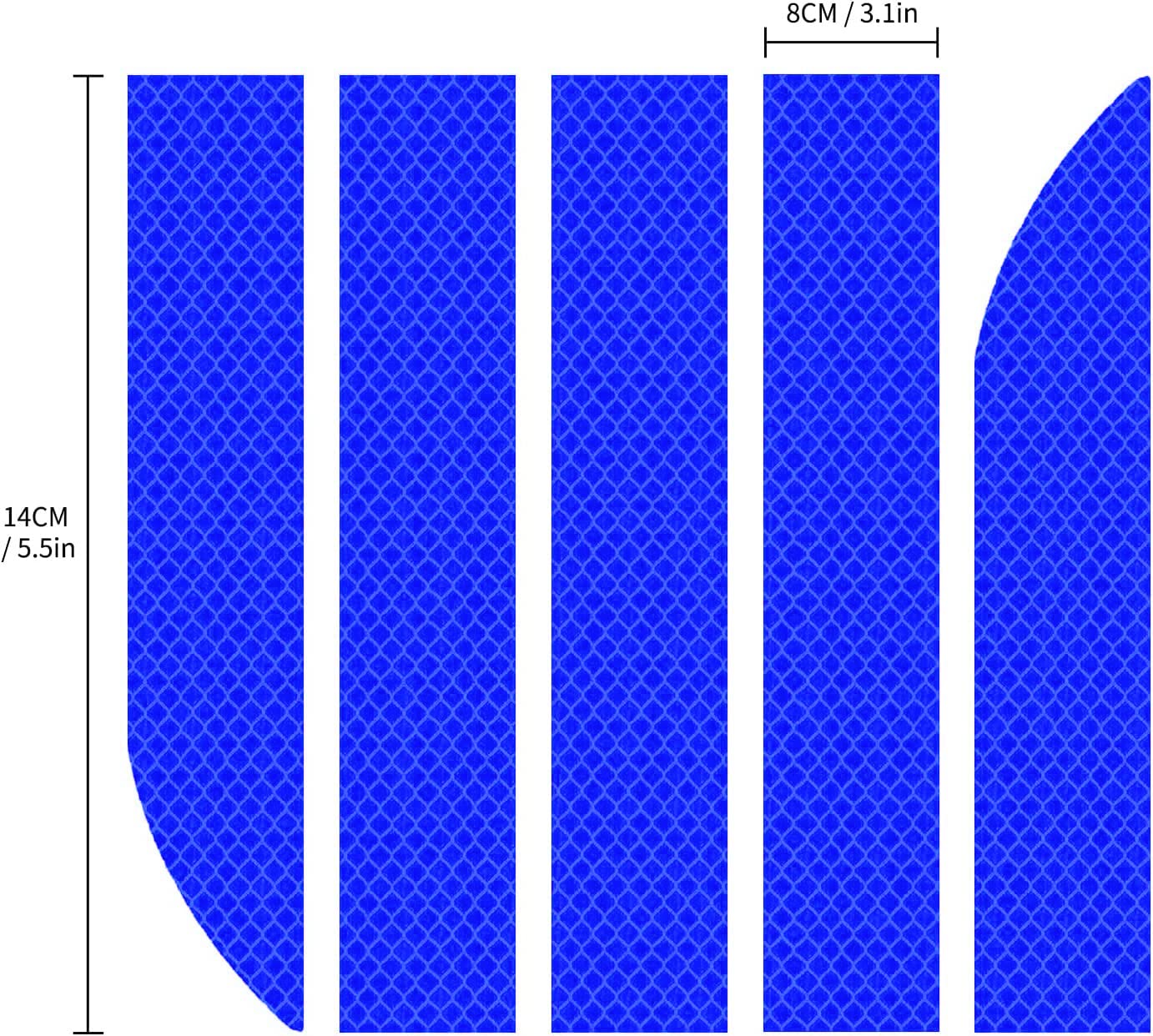 RUANTE Universal Car Reflective Stickers Super Reflectives Cars Boot Tailgate Trim Sticker Anti-Collision Strips Reflection Warning Decals Anti-Scratch Protection (Blue 5pc)