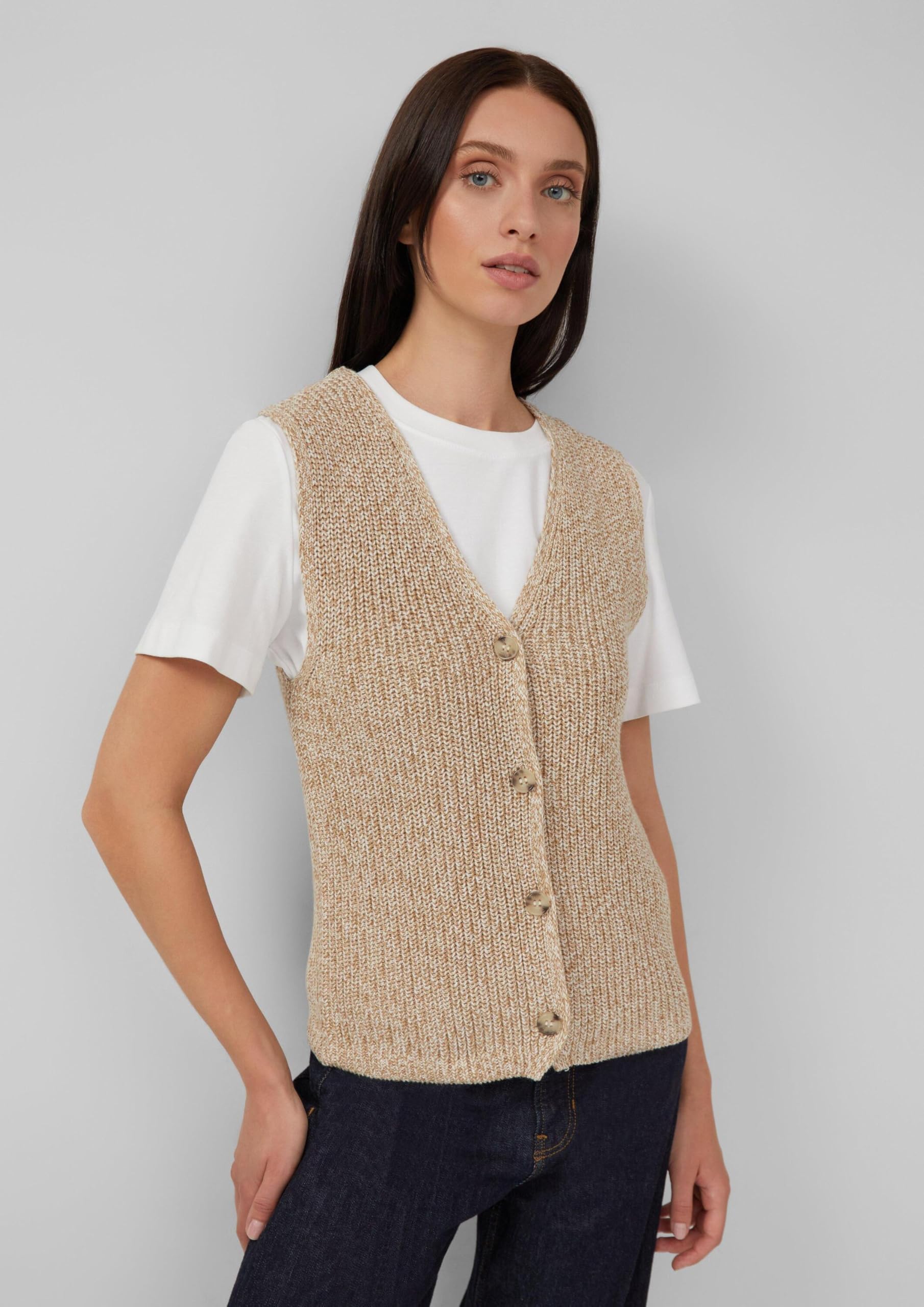 s.Oliver Strickweste im Slim Fit mit Knopfleiste