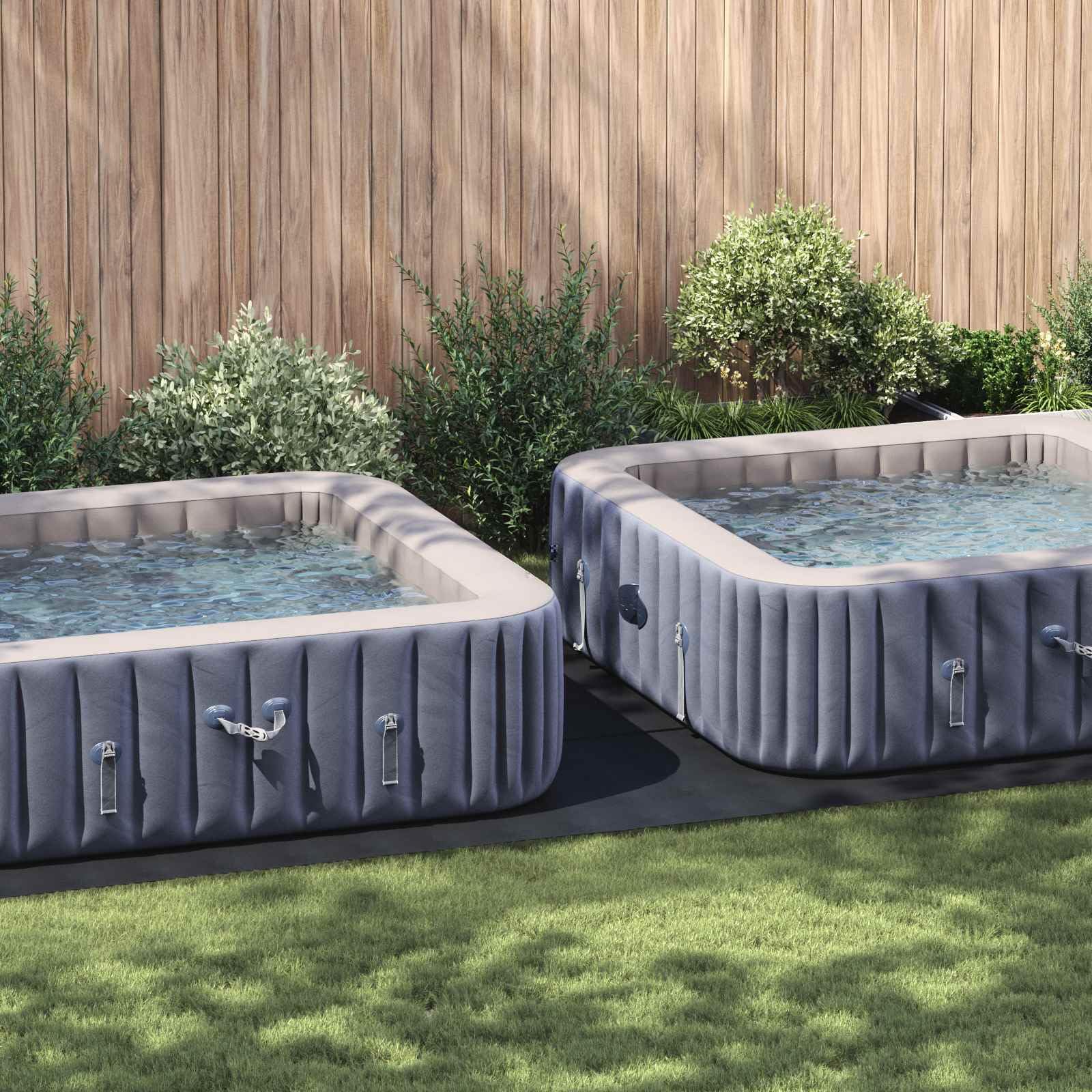 vidaXL Podkładka pod Basen 640 x 321 x 0,1 cm Prostokątny Czarny
