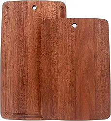 Tábua de Carne Churrasco Madeira Jatobá 2 Peças c/Brancal Acabamento Óleo para Servir Profissional