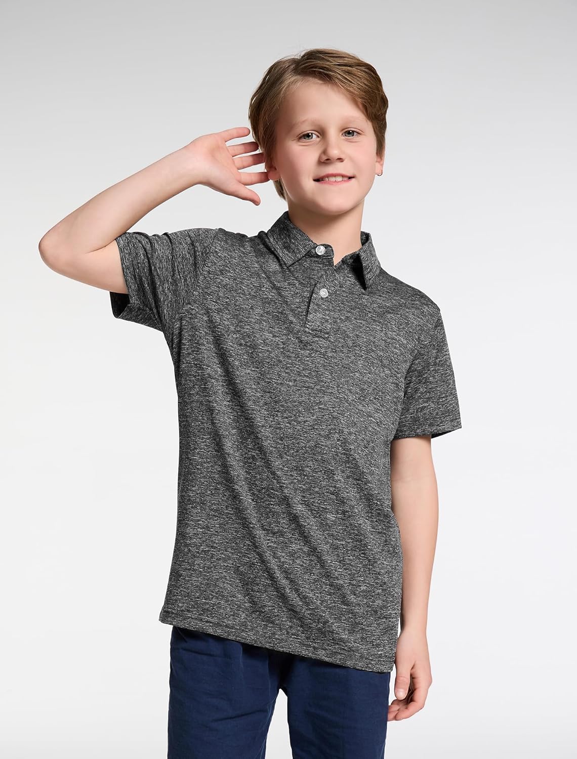 4 Pack Boys Short Sleeve Polo Shirts Dry Fit Athletic Performance Collared Golf Shirts for Youth - Image 3