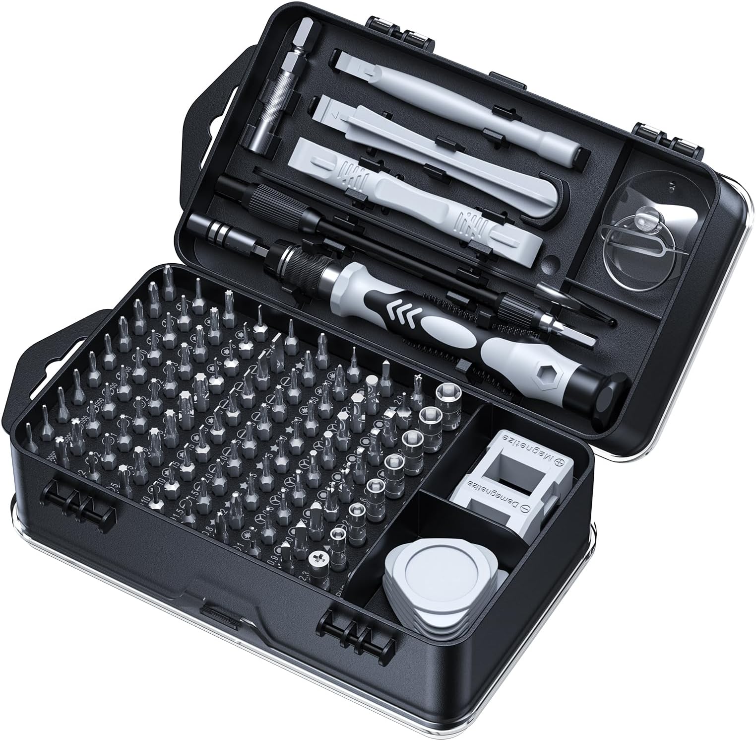 AXTH 115-In-1 Precision Screwdriver Set, [Super Durable] Mini Professional Magnetic Repair Tool Kit, Small Screwdriver For Phone, Computer, Watch, Laptop, Macbook, Eyeglass, Electronic, Black