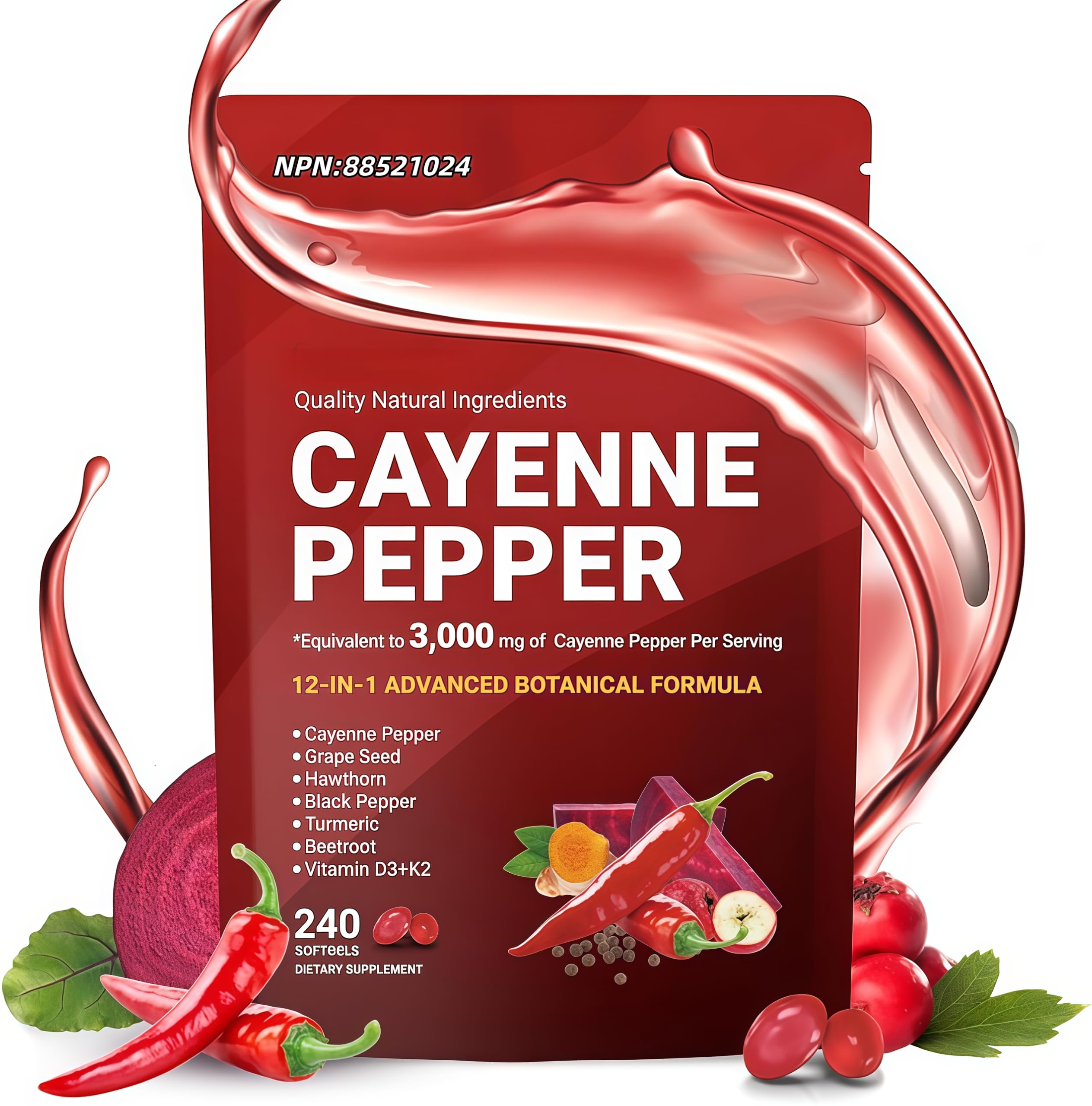 Cayenne Pepper - Cayenne Pepper Capsules | Resealable Package | 240 Softgels / 1 Bag B - 2