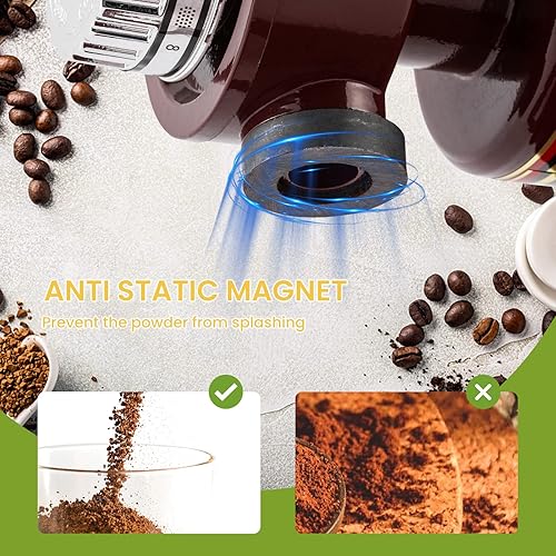 Miniatura 5 de Flyseago Molinillo de café eléctrico de rebabas planas molinillo de expreso comercial y doméstico molinillo silencioso de acero inoxidable pequeño